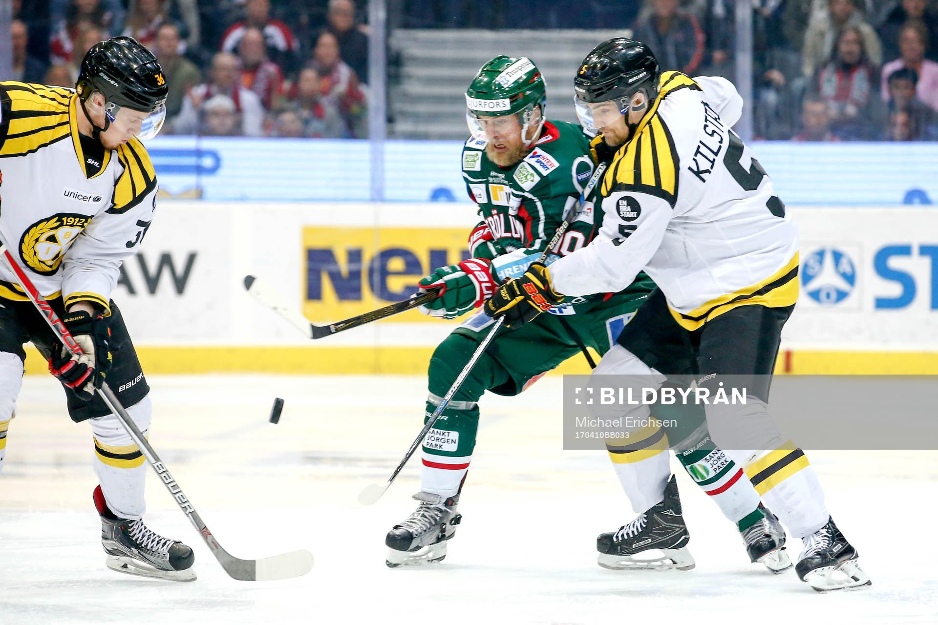 Frölundas Sean Bergenheim och Brynäs Lukas Kilström