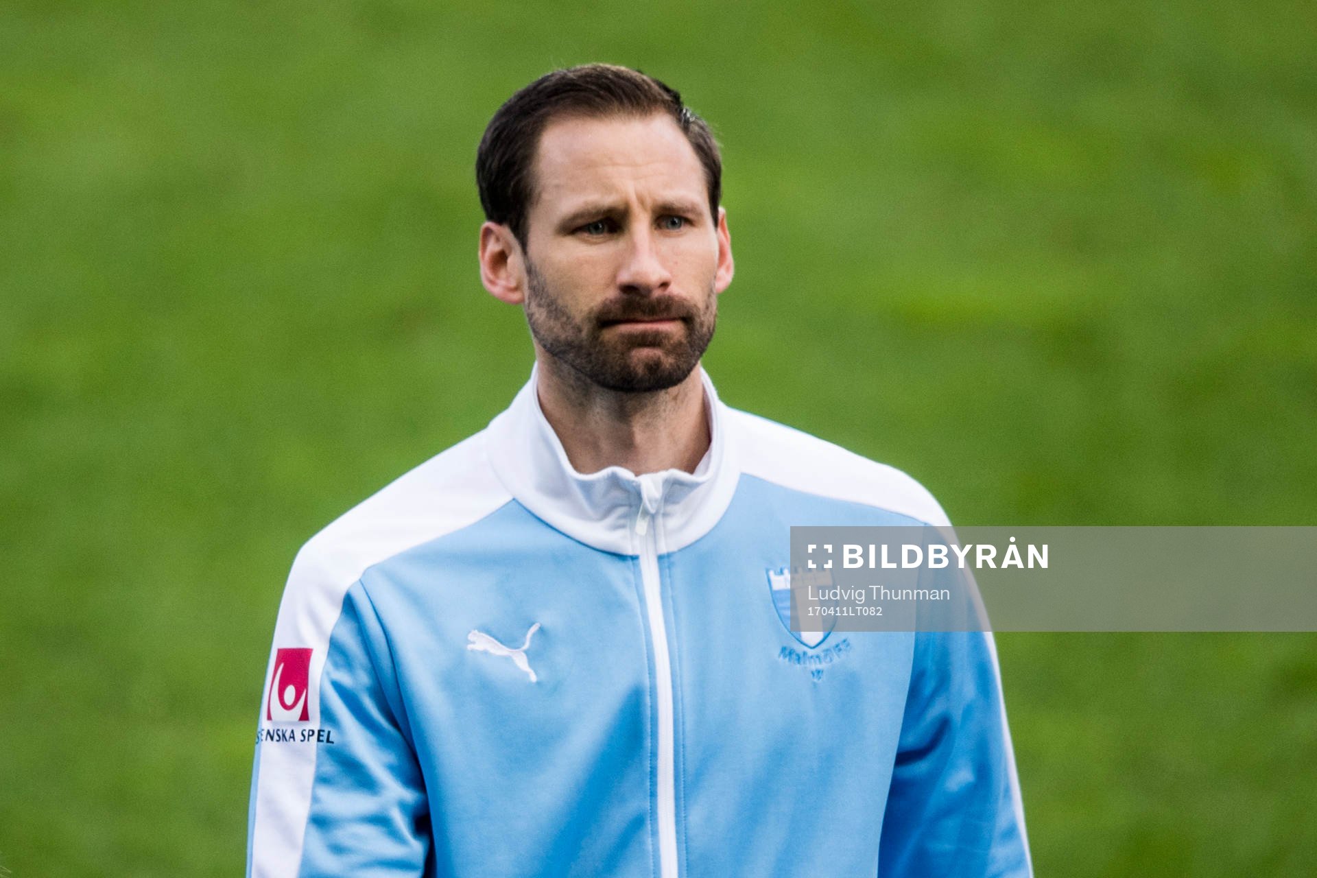 Malmö FFs målvakt Johan Wiland uunder fotbollsmatchen i