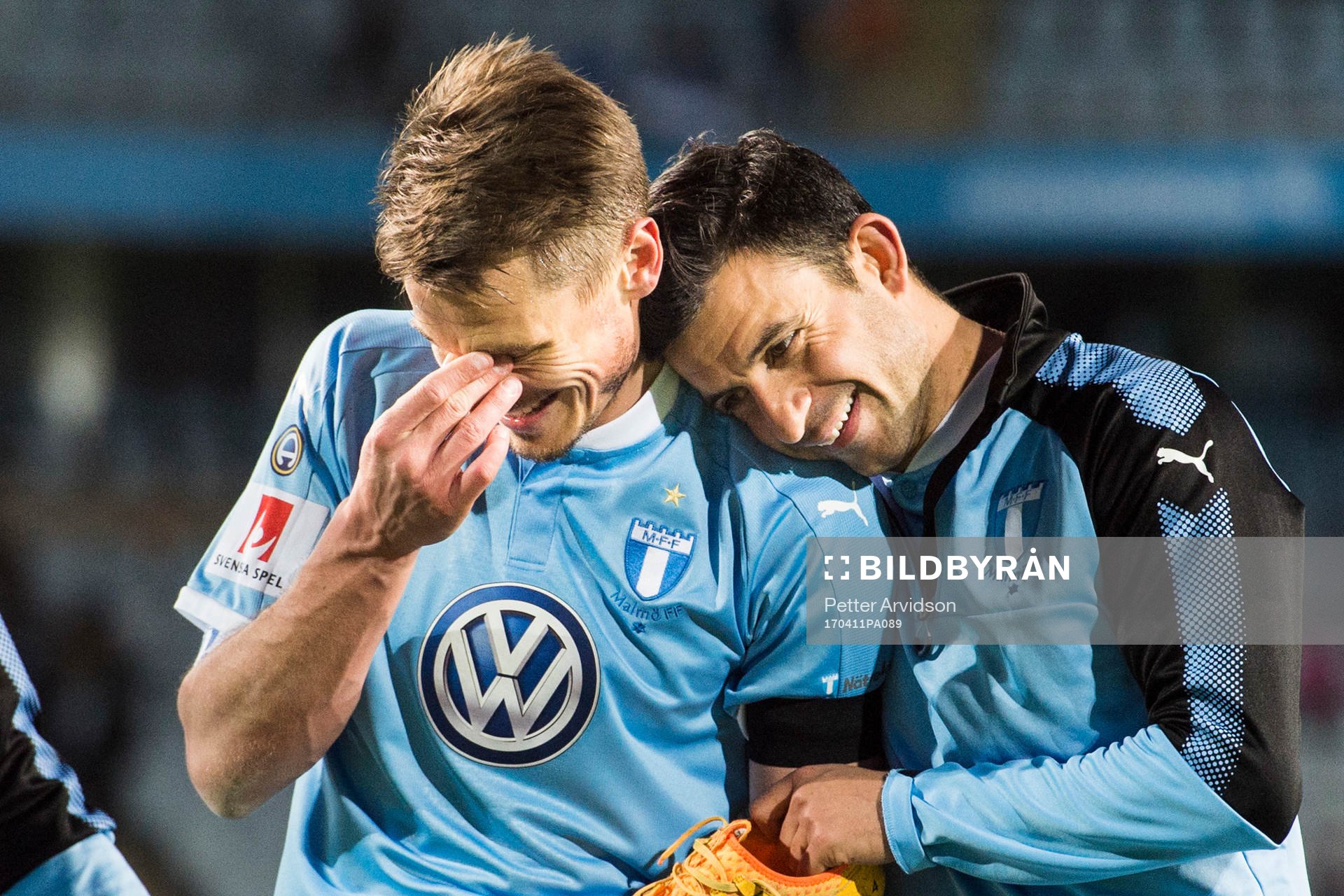Malmö FFs Markus Rosenberg och Behrang Safari jublar