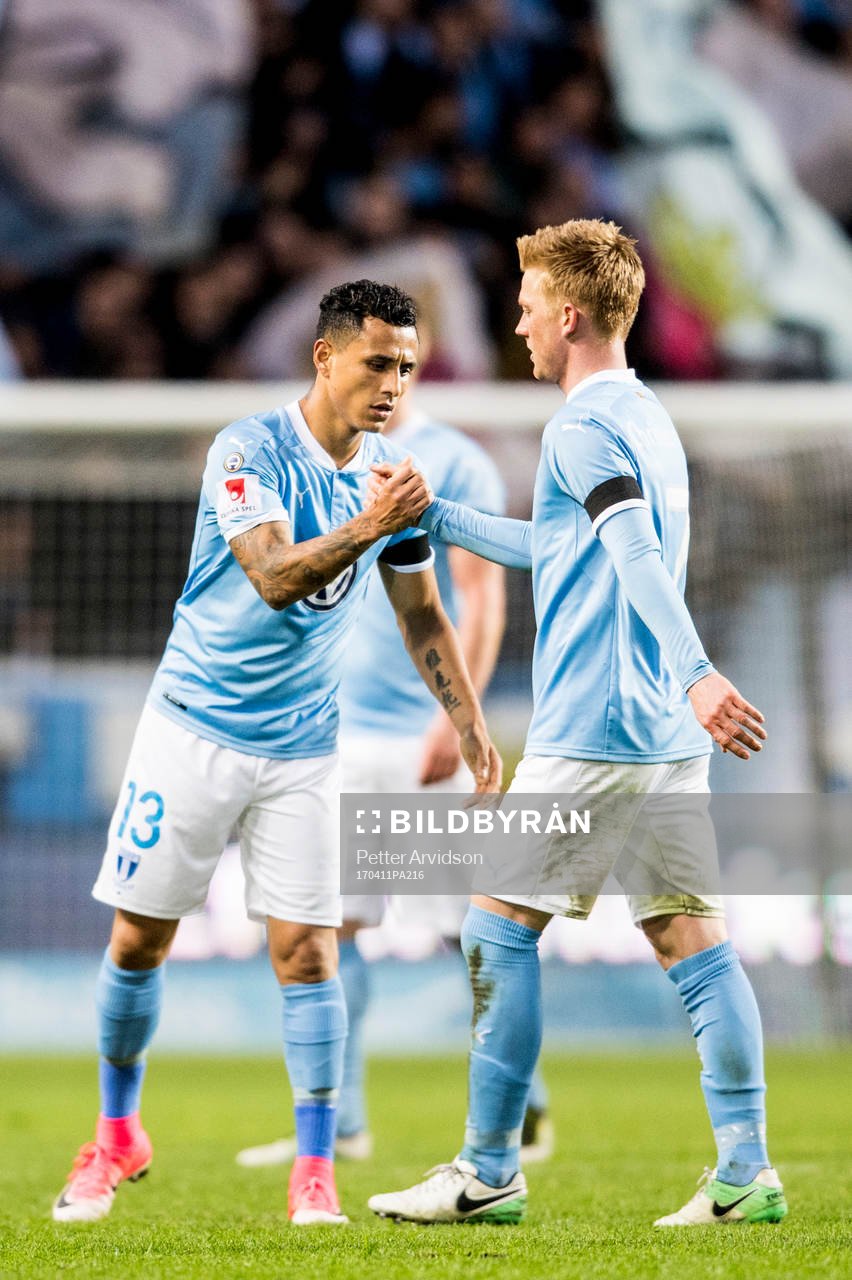 Malmö FFs Yoshimar Yotún och Anders Christiansen