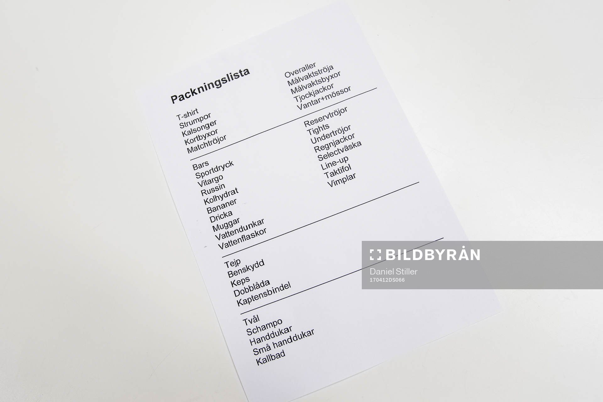 Packlistan på Kamratgården