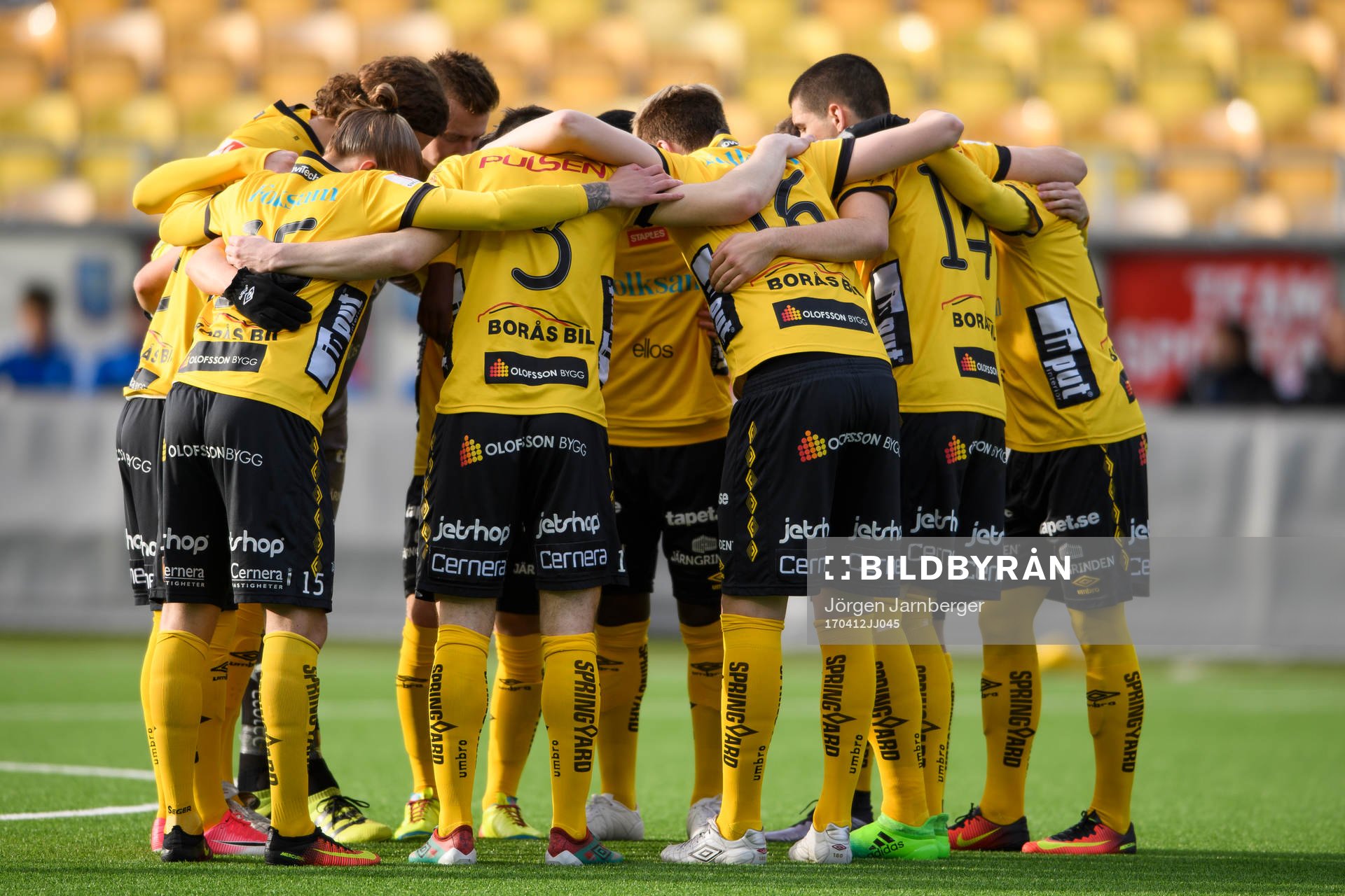 Elfsborgs spelare innan fotbollsmatchen i U21 Allsvenskan