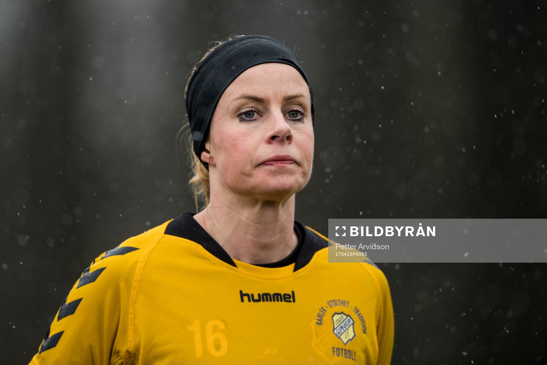 Glimåkras Sofie Andersson under fotbollsmatchen i damernas division 1 Södra Götaland mellan Stattena och Glimåkra den 15 april 2017 i Helsingborg.