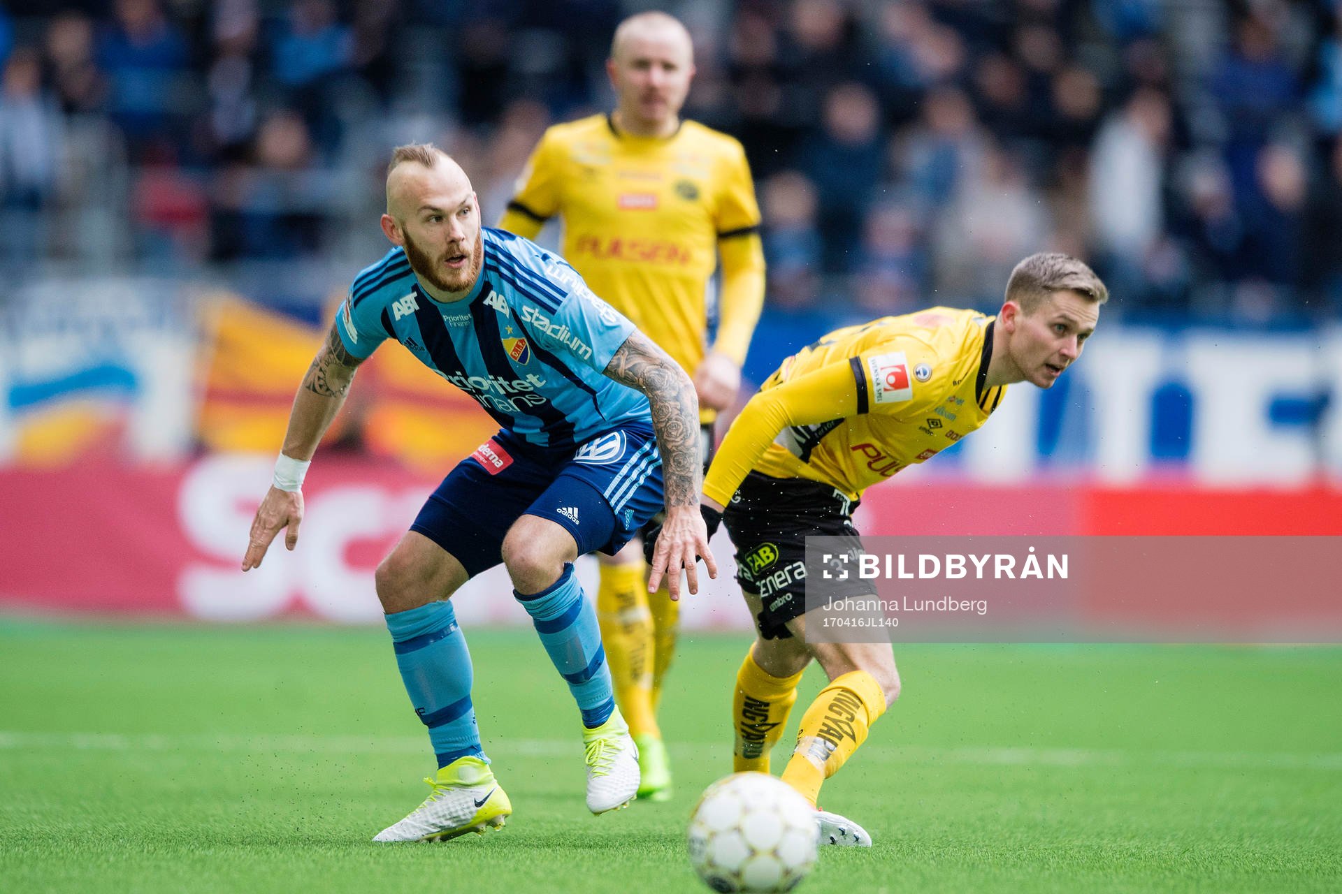 Djurgårdens Magnus Eriksson och Elfsborgs Adam Lundqvist