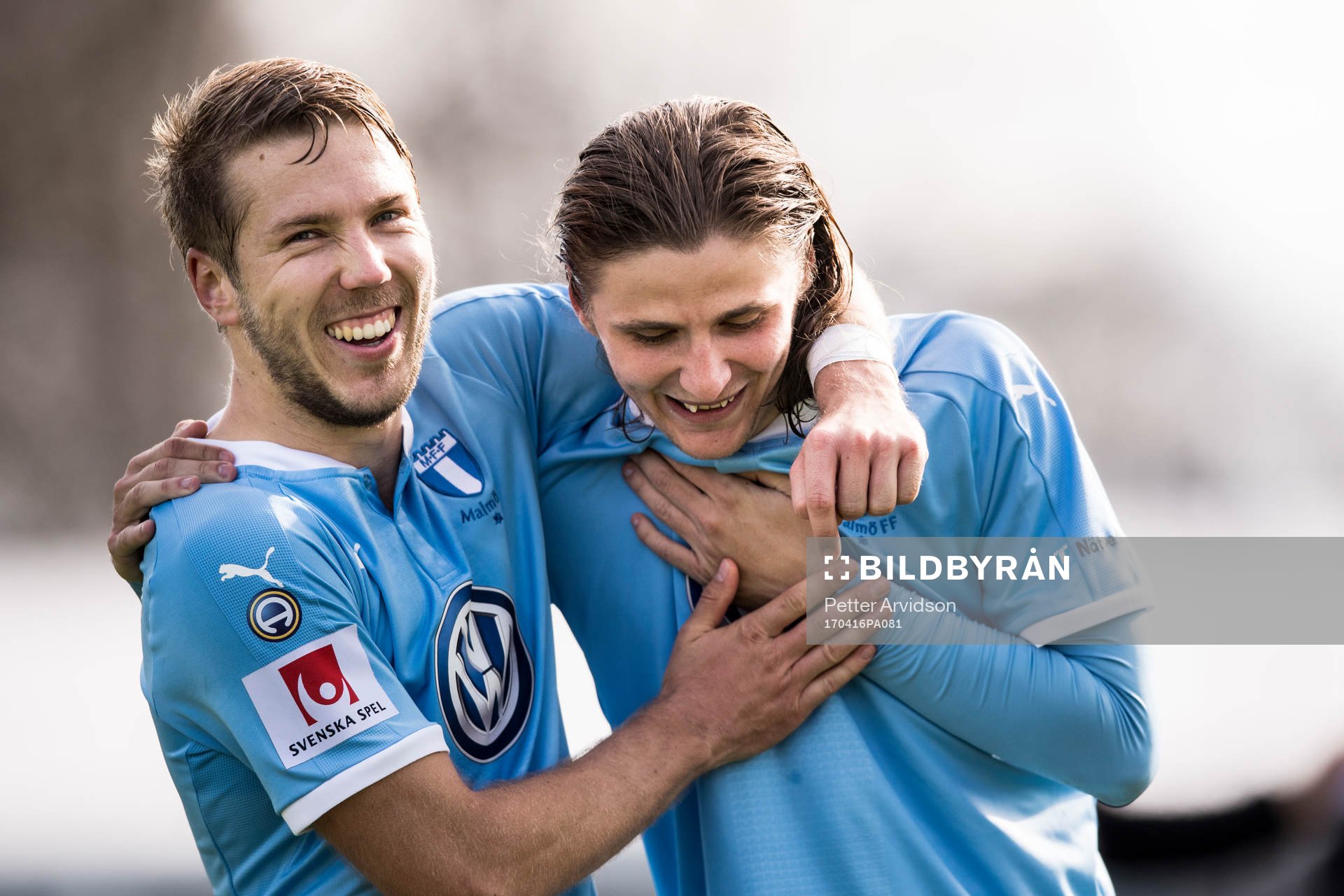Malmö FFs Anton Tinnerholm och Pawel Cibicki jublar