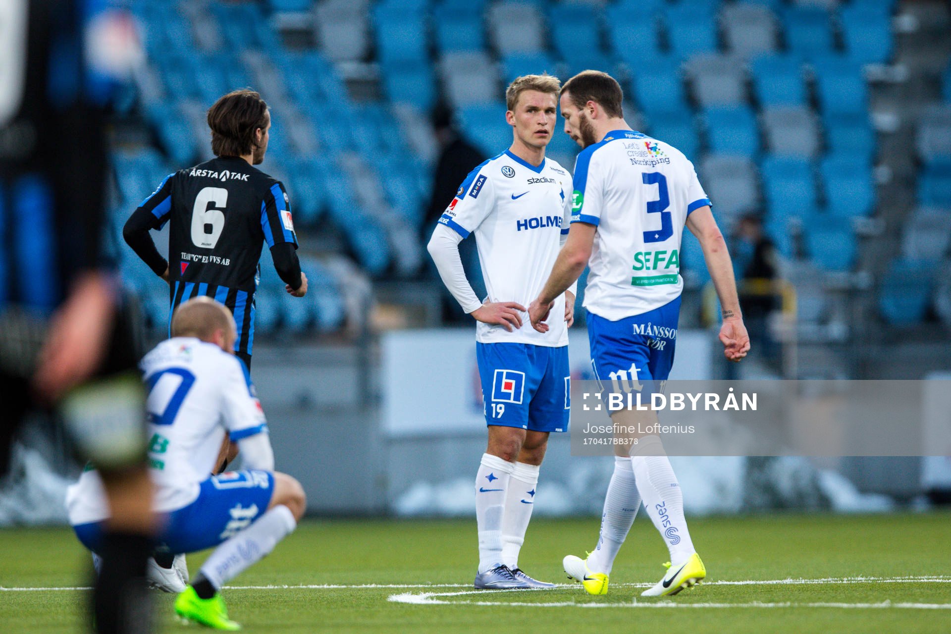 Norrköpings Sebastian Andersson och Jon Gudni Fjoluson
