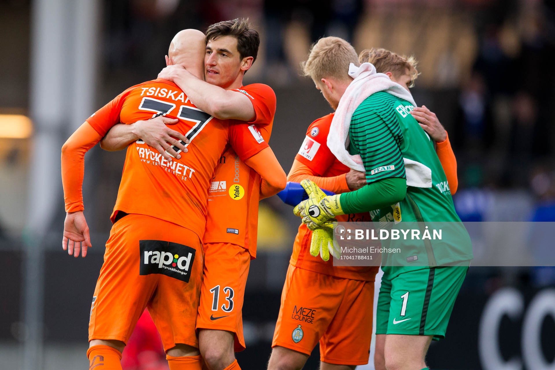 AFC Eskilstunas Zourab Tsisaridze, Thomas Piermayr, Daniel