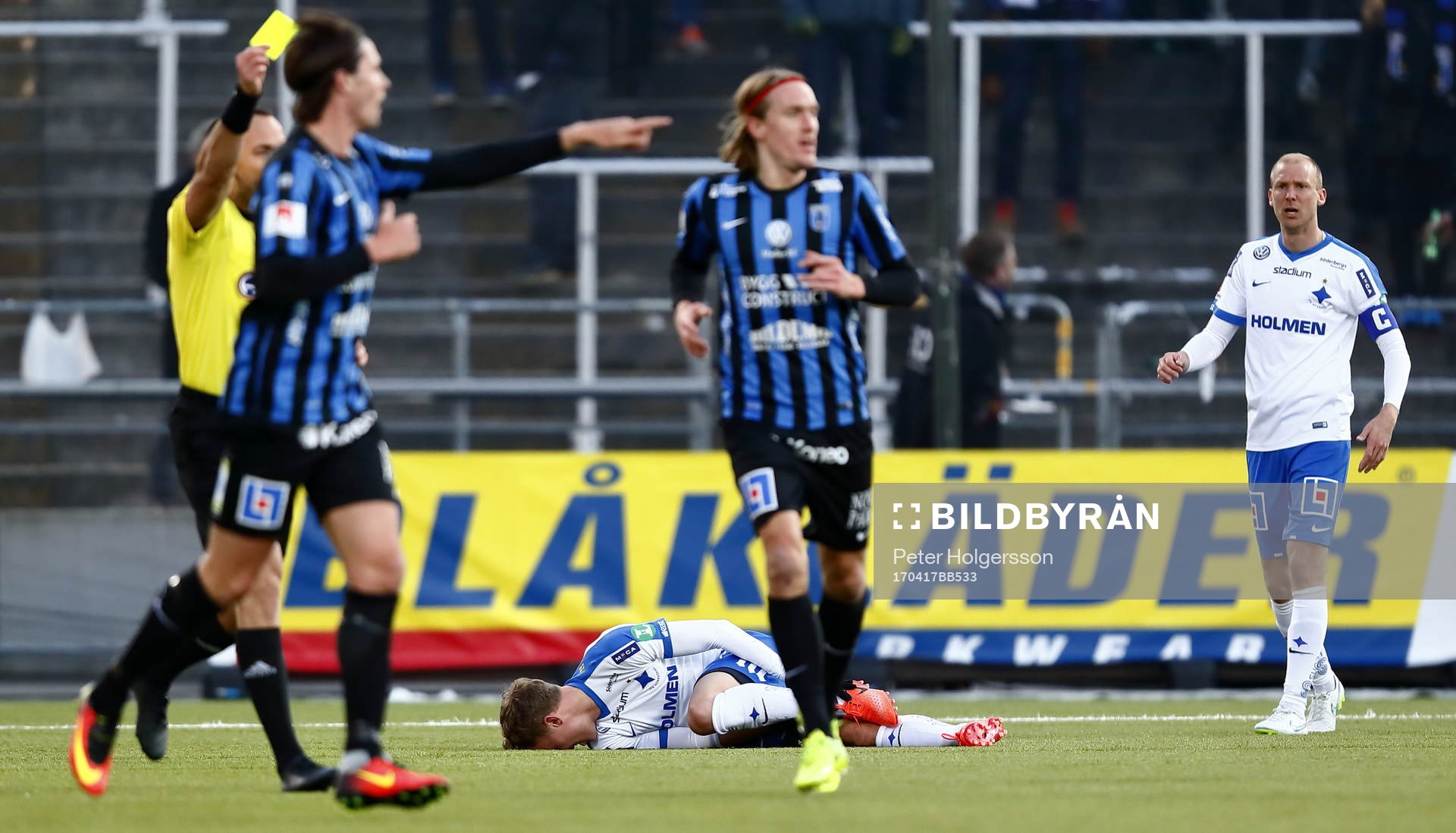 Norrköpings Gudmundir Thorarinsson reagerar fälld och
