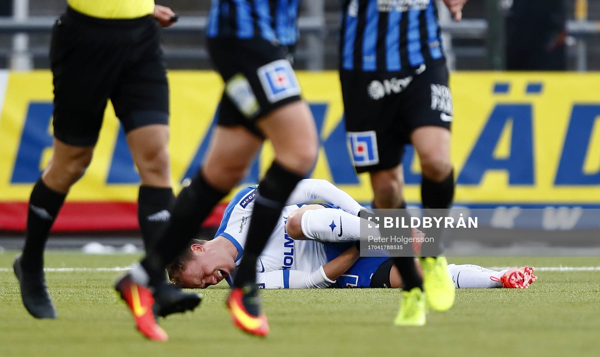 Norrköpings Gudmundir Thorarinsson reagerar fälld och