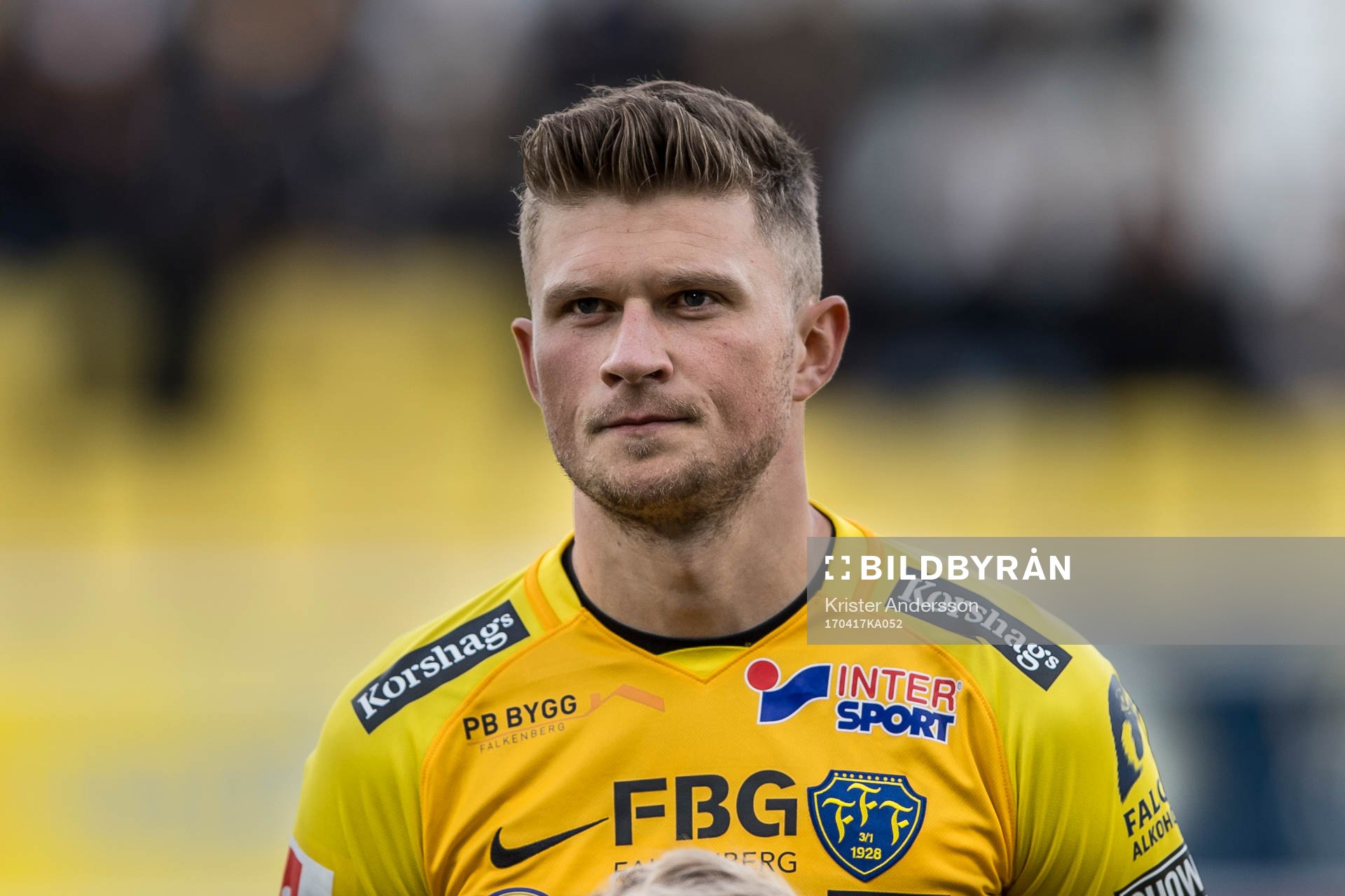 Falkenbergs Erik Pärsson före fotbollsmatchen i