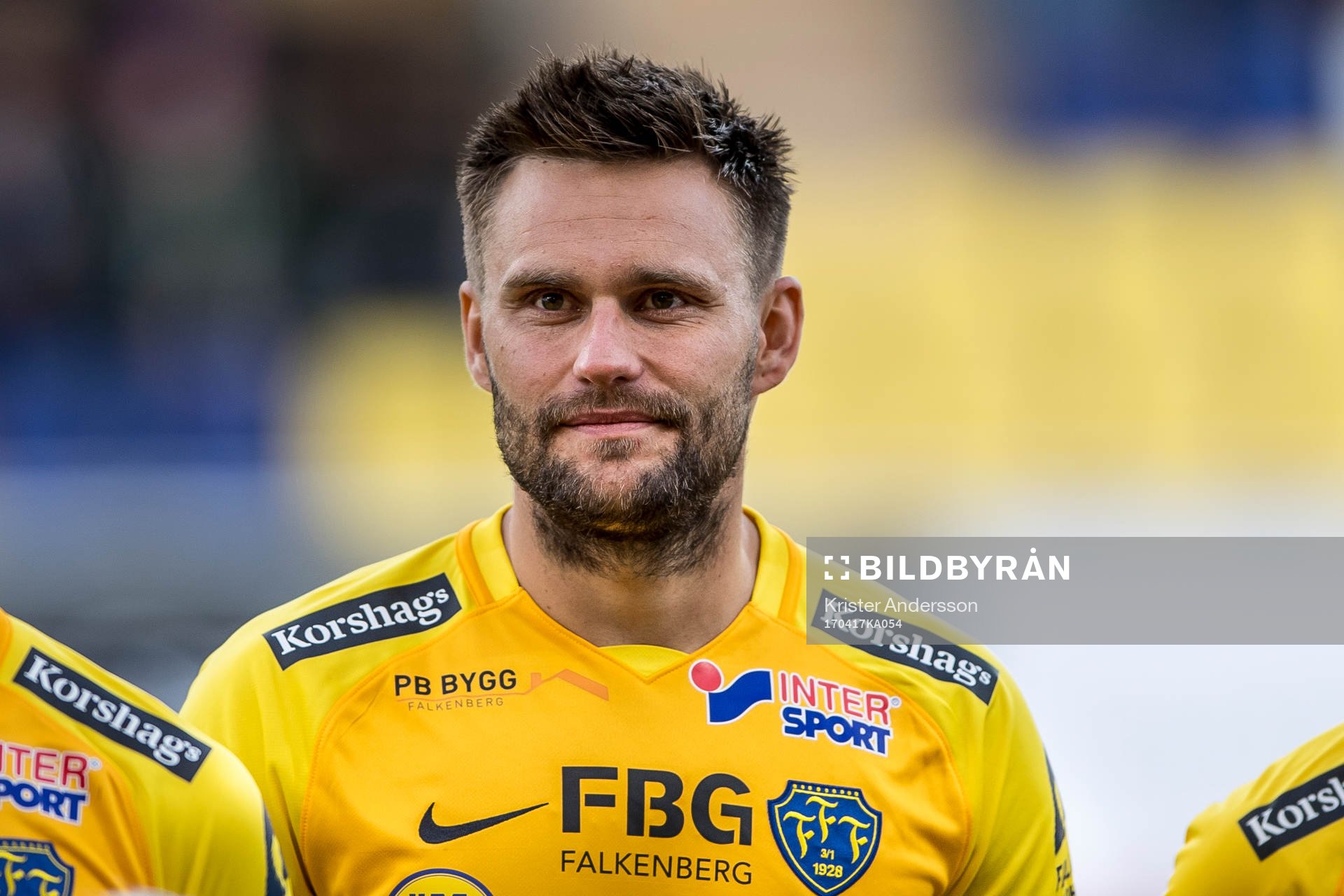 Falkenbergs Johannes Vall före fotbollsmatchen i