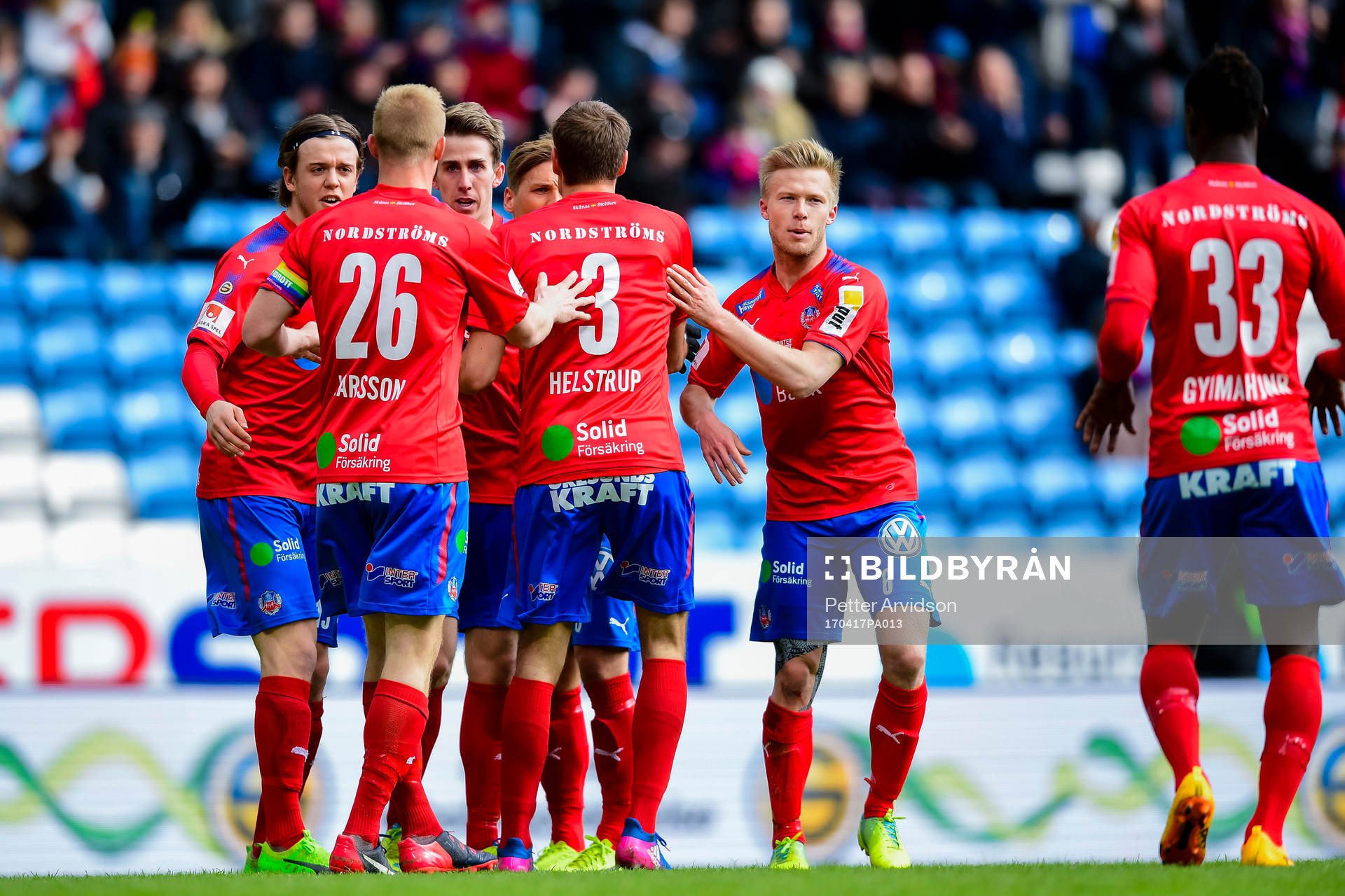 Helsingborgs spelare  jublar