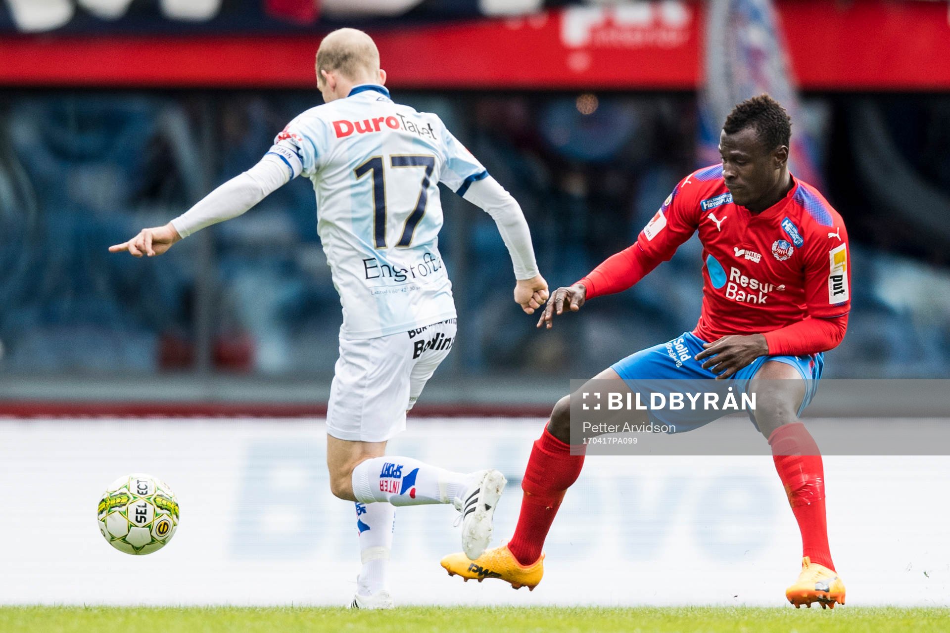 Helsingborgs Edwin Gyimah och Gefles Jonas Lantto