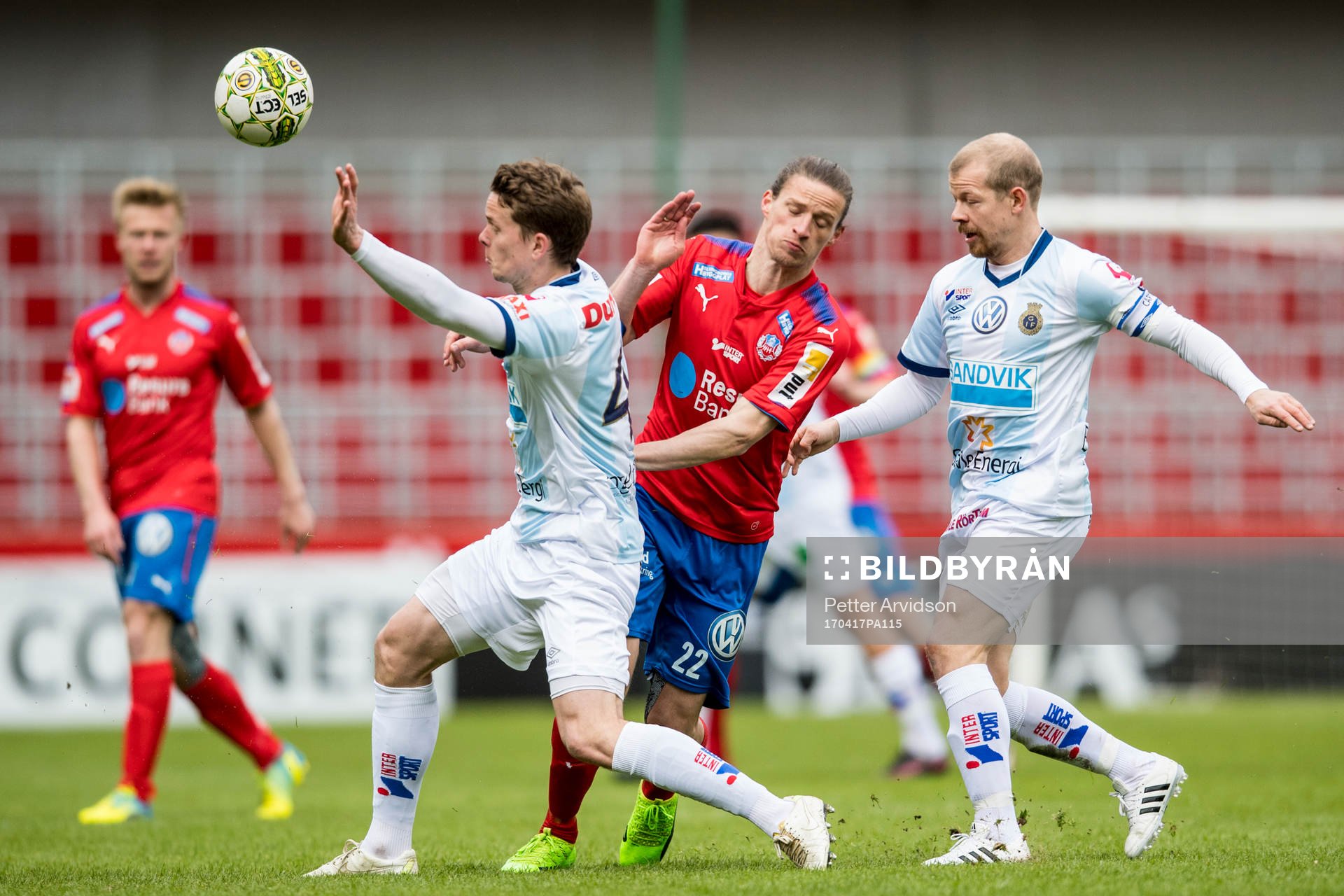 Helsingborgs Jesper Lange mot Gefles Anton Lans och Jonas