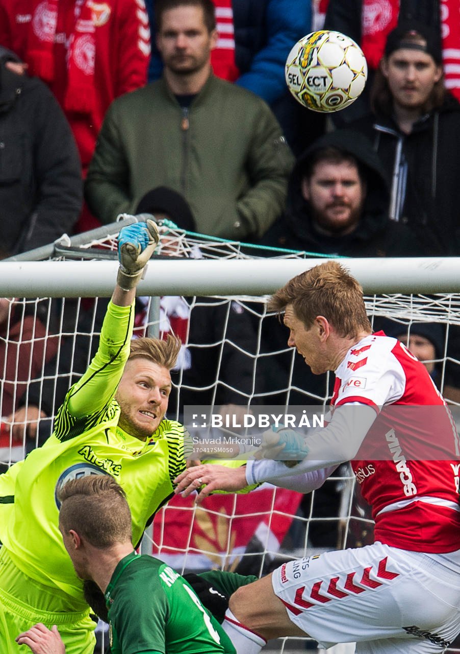 Jönköpings målvakt Anton Cajtoft och Kalmars David Elm