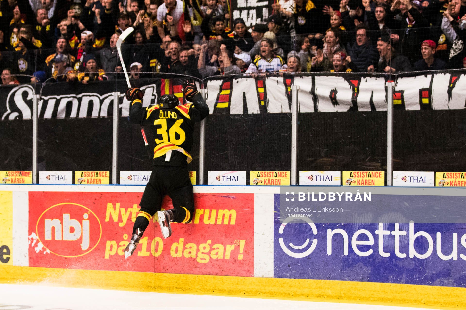 Brynäs Linus Ölund jublar
