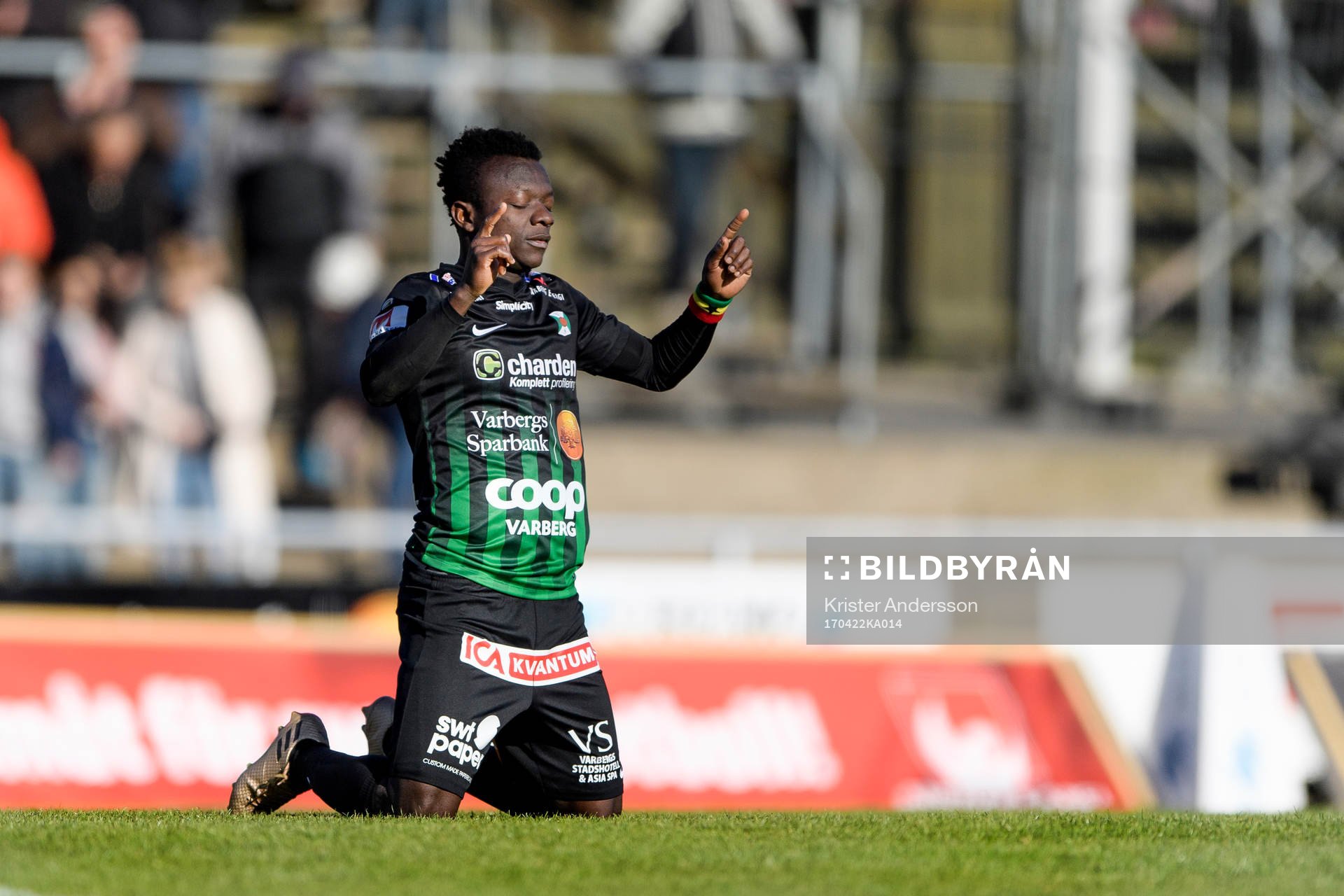 Varbergs Thomas Boakye jublar