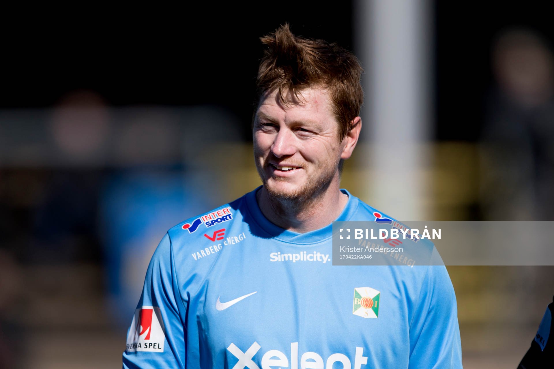 Varbergs målvakt Joakim Wulff före fotbollsmatchen i