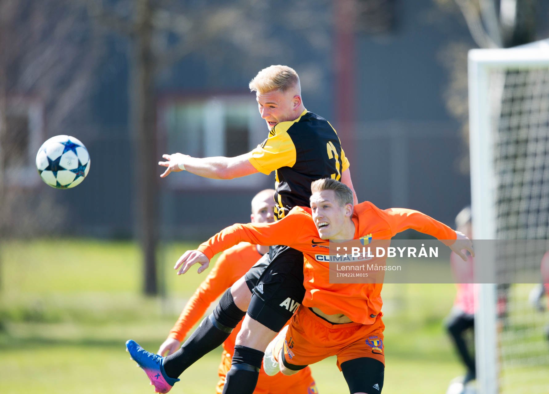  IFK Hässleholms Linus Svensson i matchen i division 2 mellan IFK Hässleholm och Torn i Hässleholm 22 april 2017.  