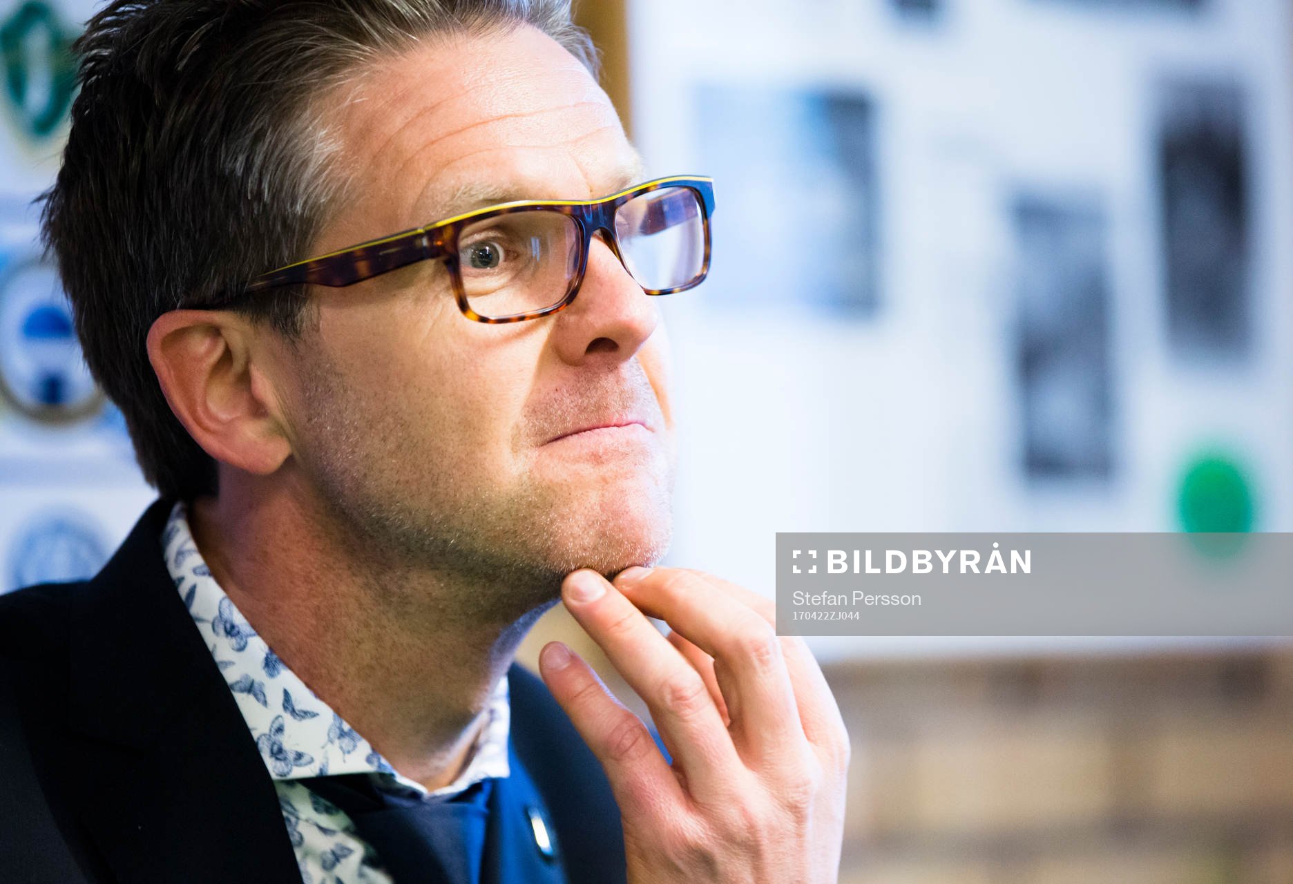 s tränare Rikard Norling på presskonferensen