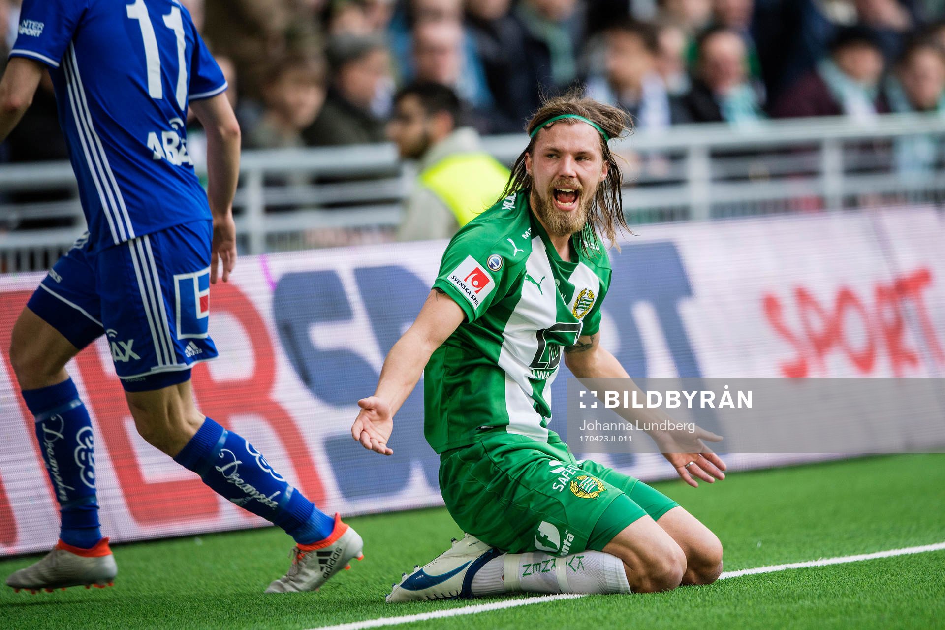 Hammarbys Björn Paulsen reagerar mot domaren