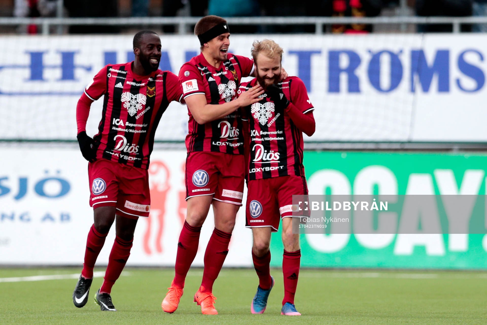 Östersunds Ronald Mukiibi, Dennis Widgren och Curtis