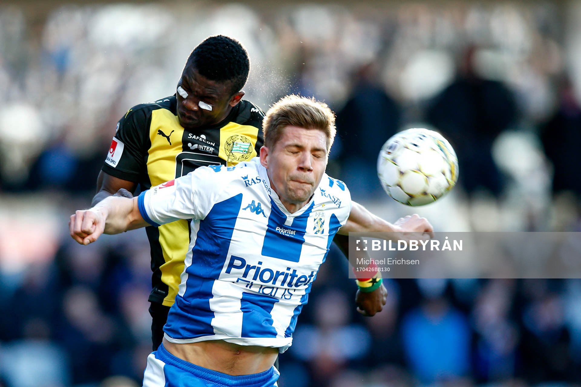 Hammarbys Joseph Aidoo och IFK Göteborgs Mikael Boman