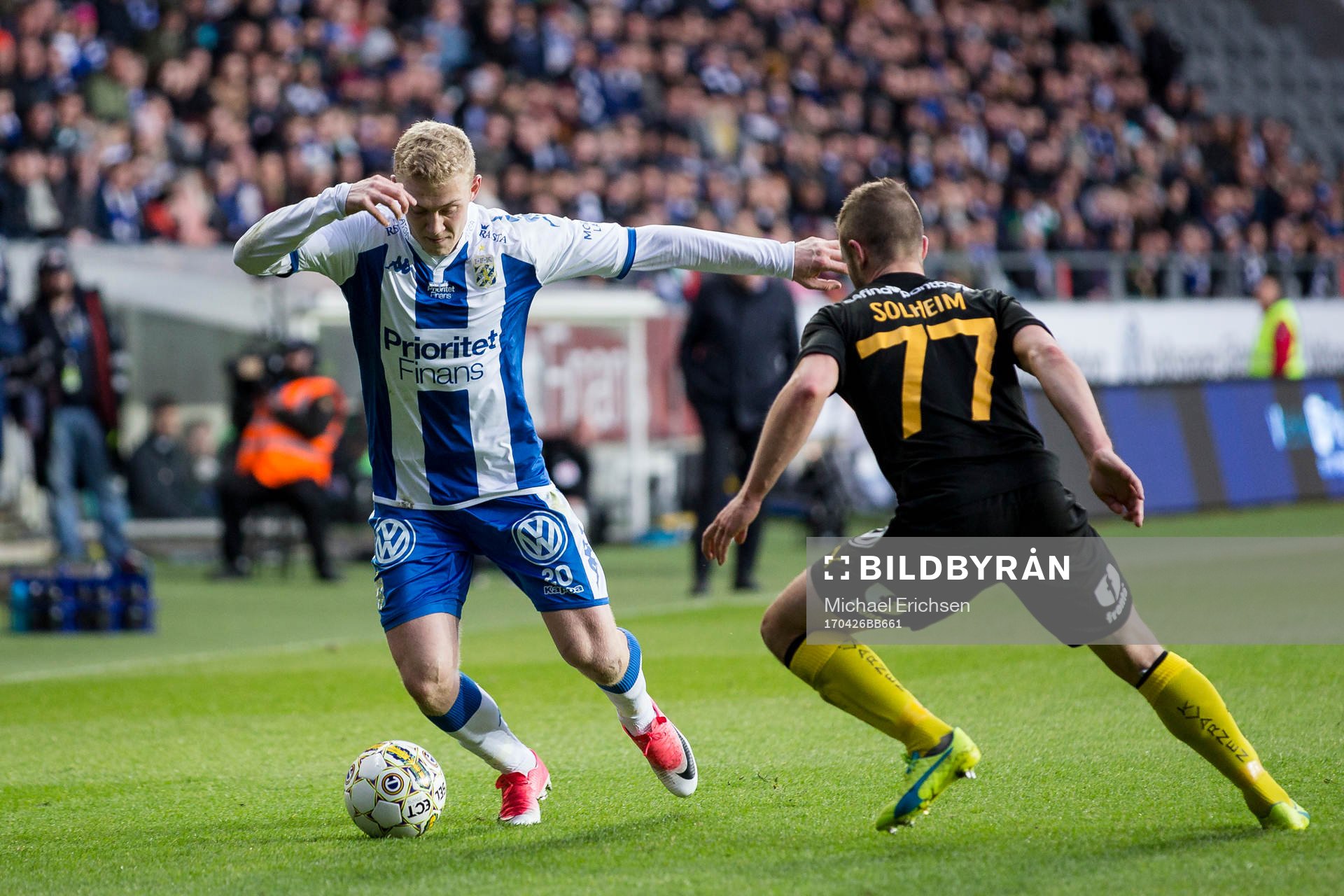 IFK Göteborgs Henrik Björdal mot Hammarbys Mats Solheim