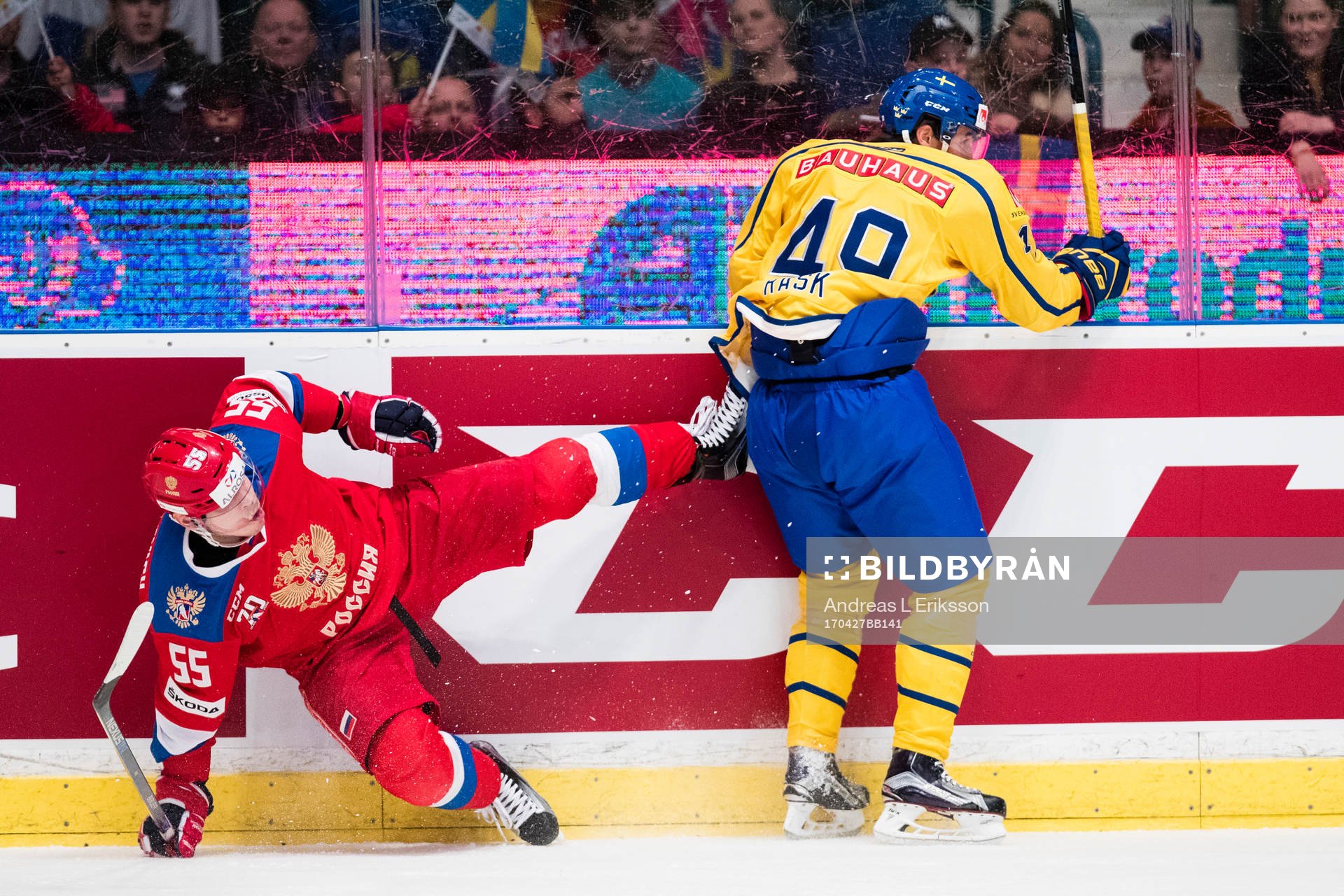 Rysslands Bogdan Kiselevich och Sveriges Victor Rask