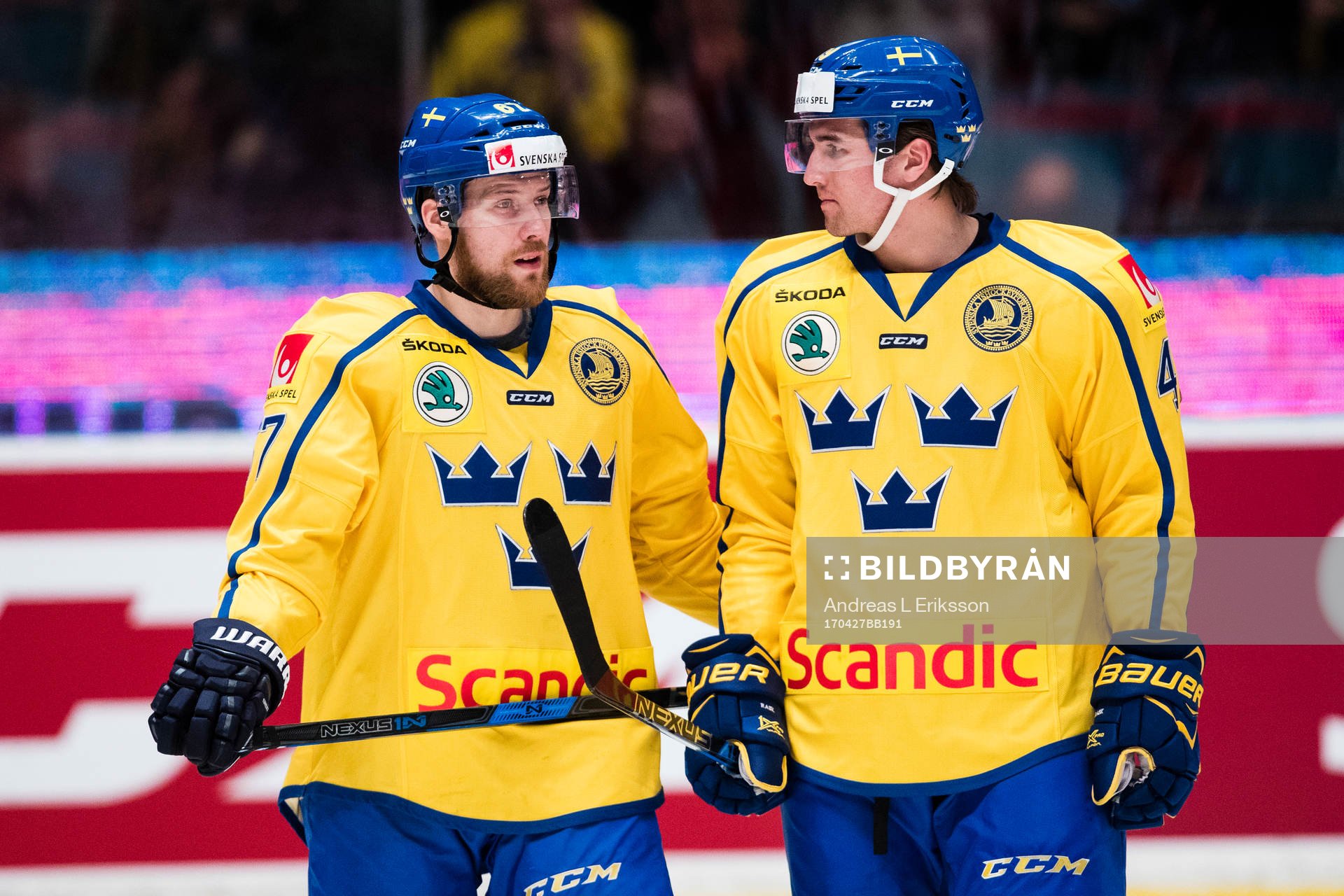 Sveriges Linus Omark och Victor Rask