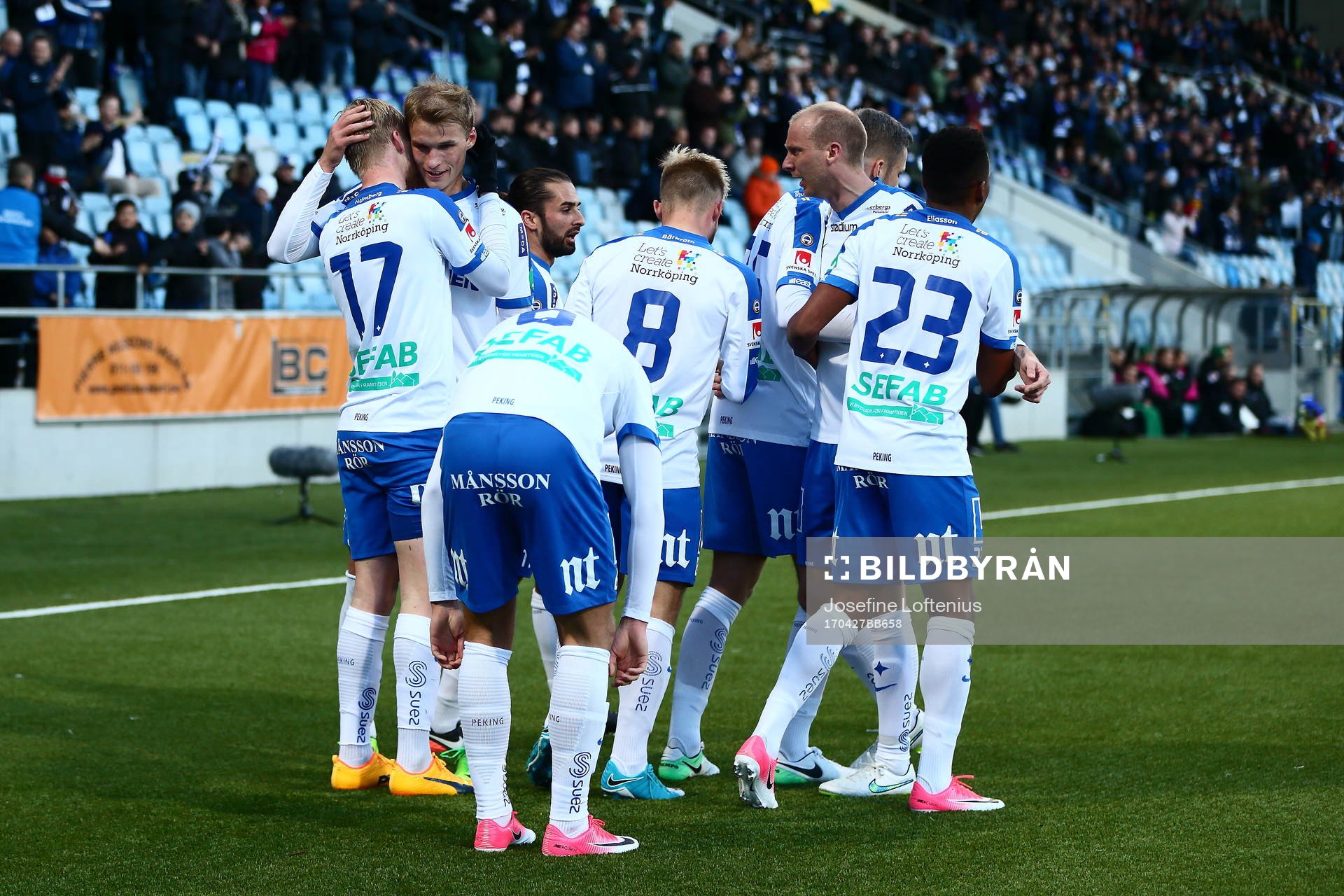 Norrköpings Filip Dagerstål kramar om målgörare av 1-0