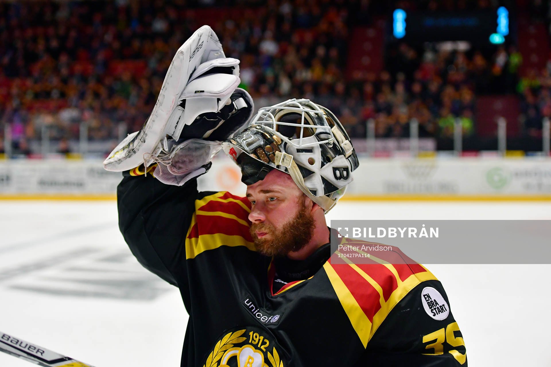 Brynäs målvakt David Rautio deppar