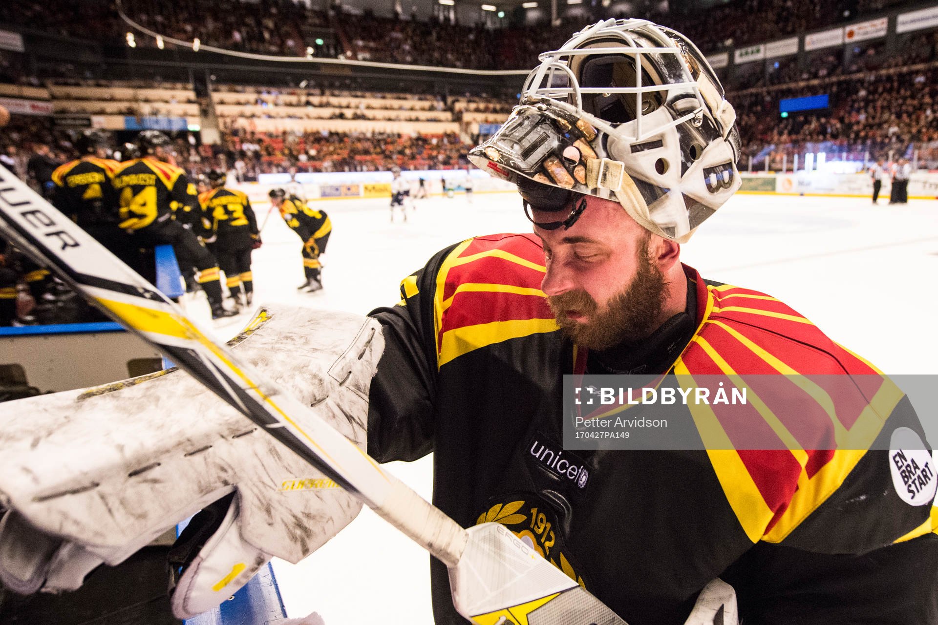 Brynäs målvakt David Rautio deppar