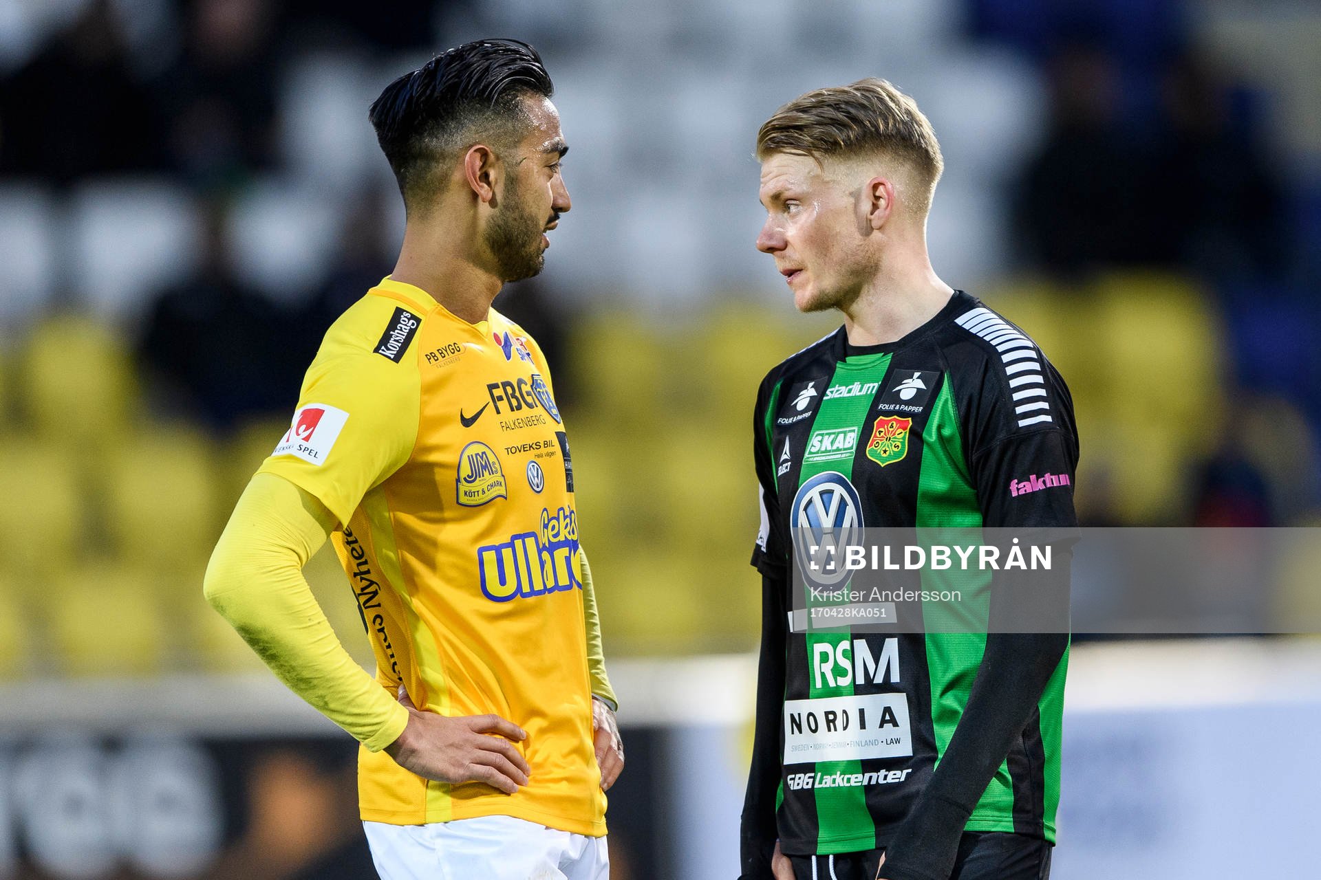 Falkenbergs Amin Nazari och GAIS Johan Svahn