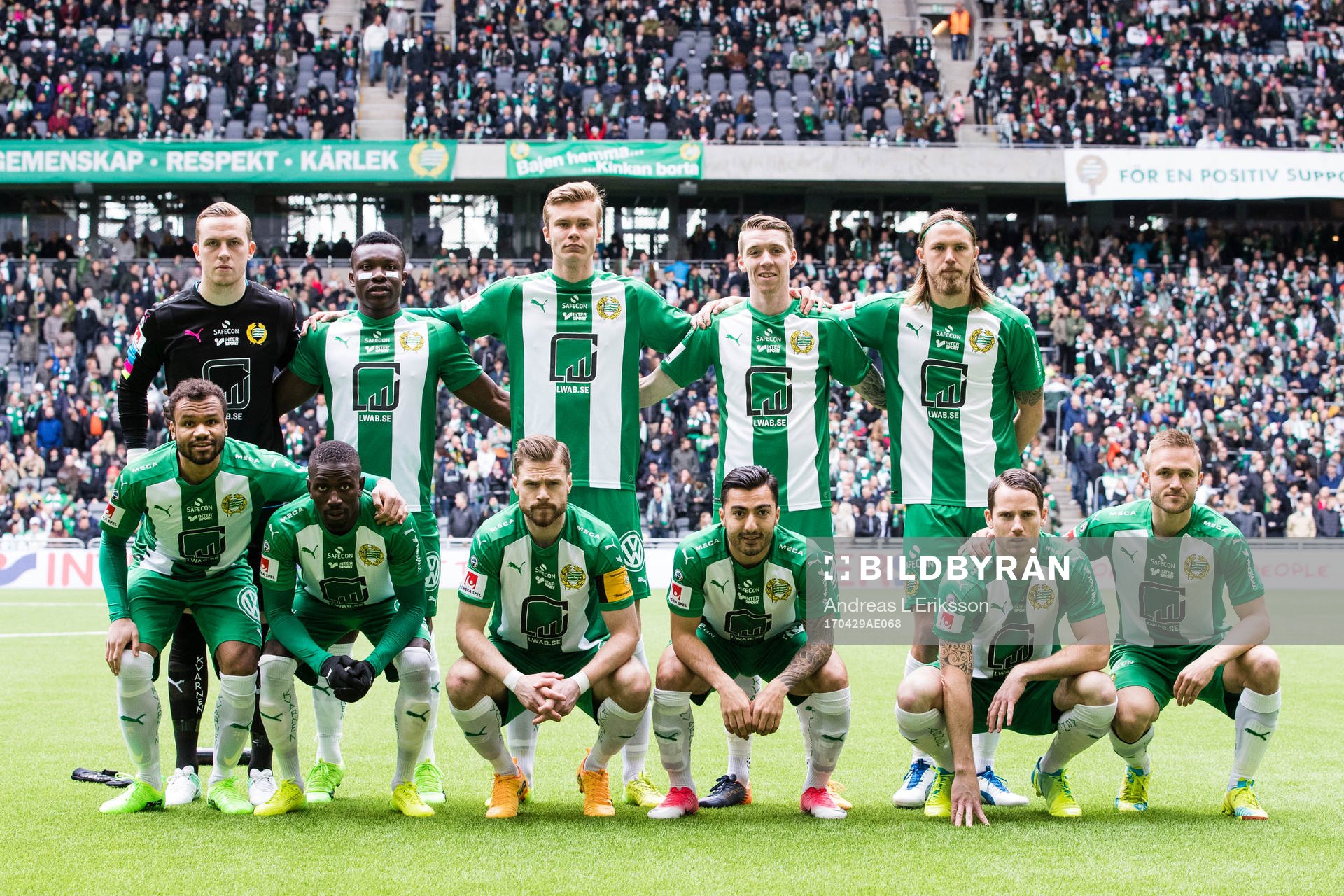 Hammarbys startelva innan fotbollsmatchen i Allsvenskan