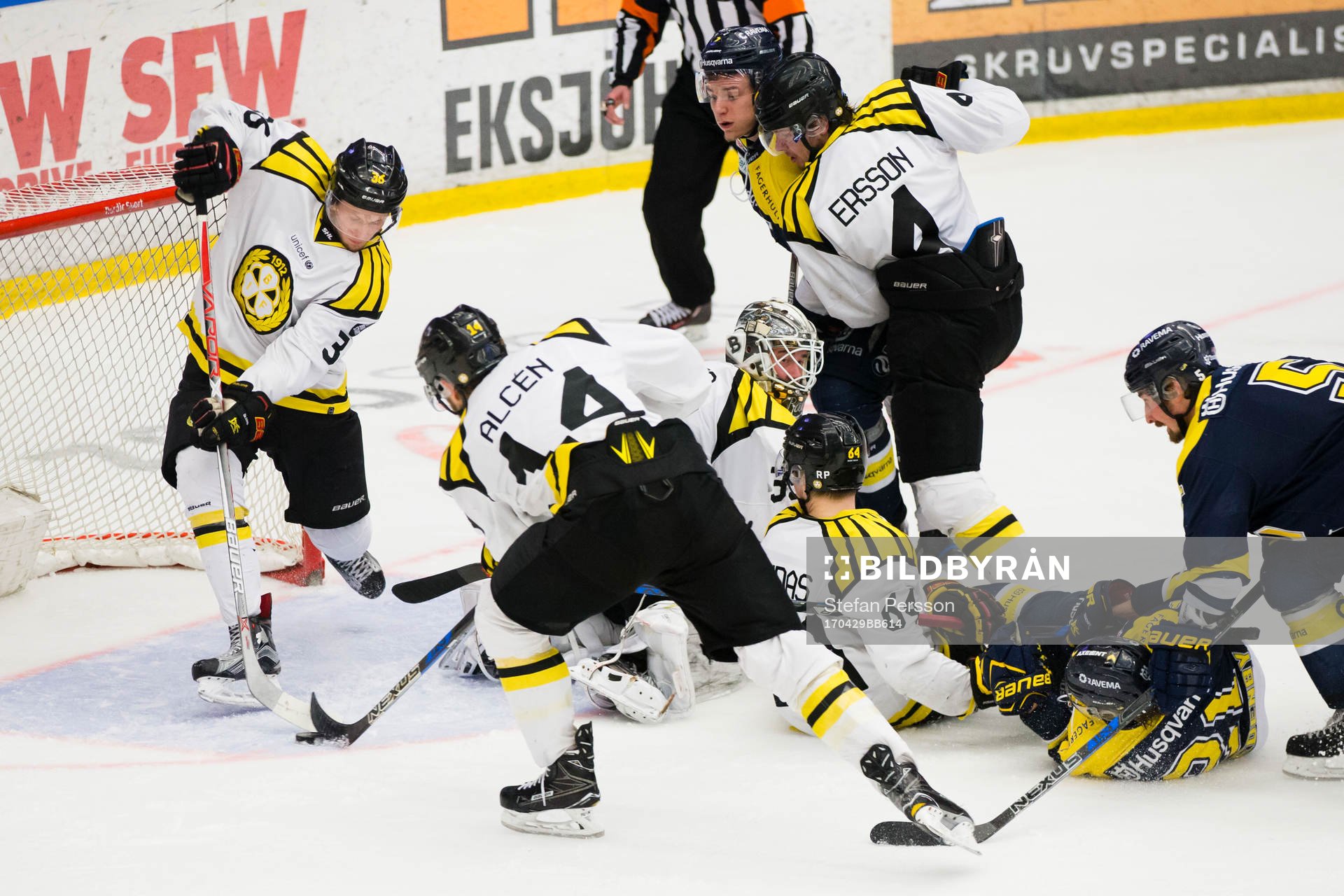 Brynäs Linus Ölund, målvakt David Rautio, Jonathan Pudas
