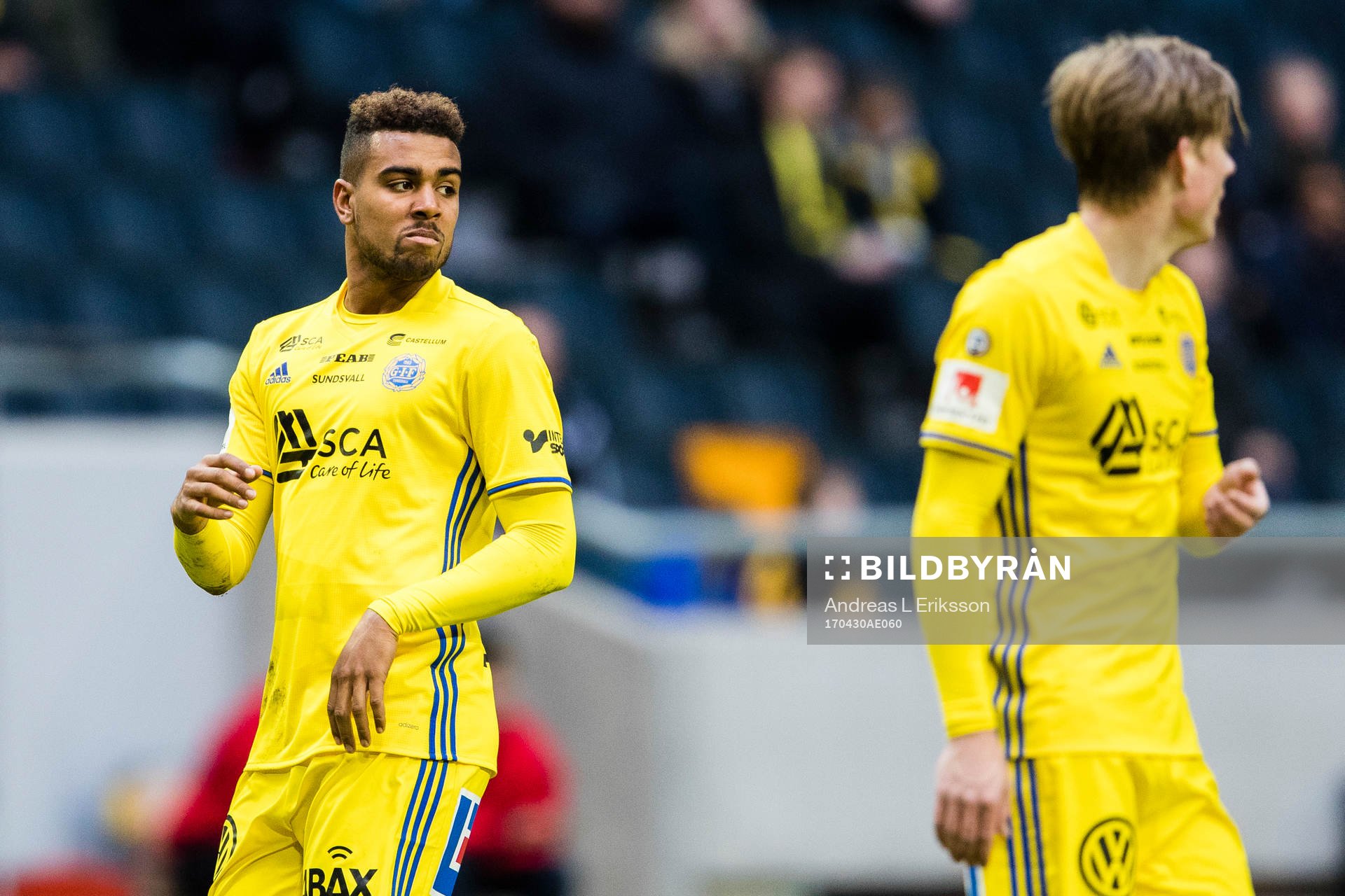 Sundsvalls Noah Sonko Sundberg under fotbollsmatchen i Allsvenskan mellan AIK och GIF Sundsvall den 30 april 2017 i Stockholm. 