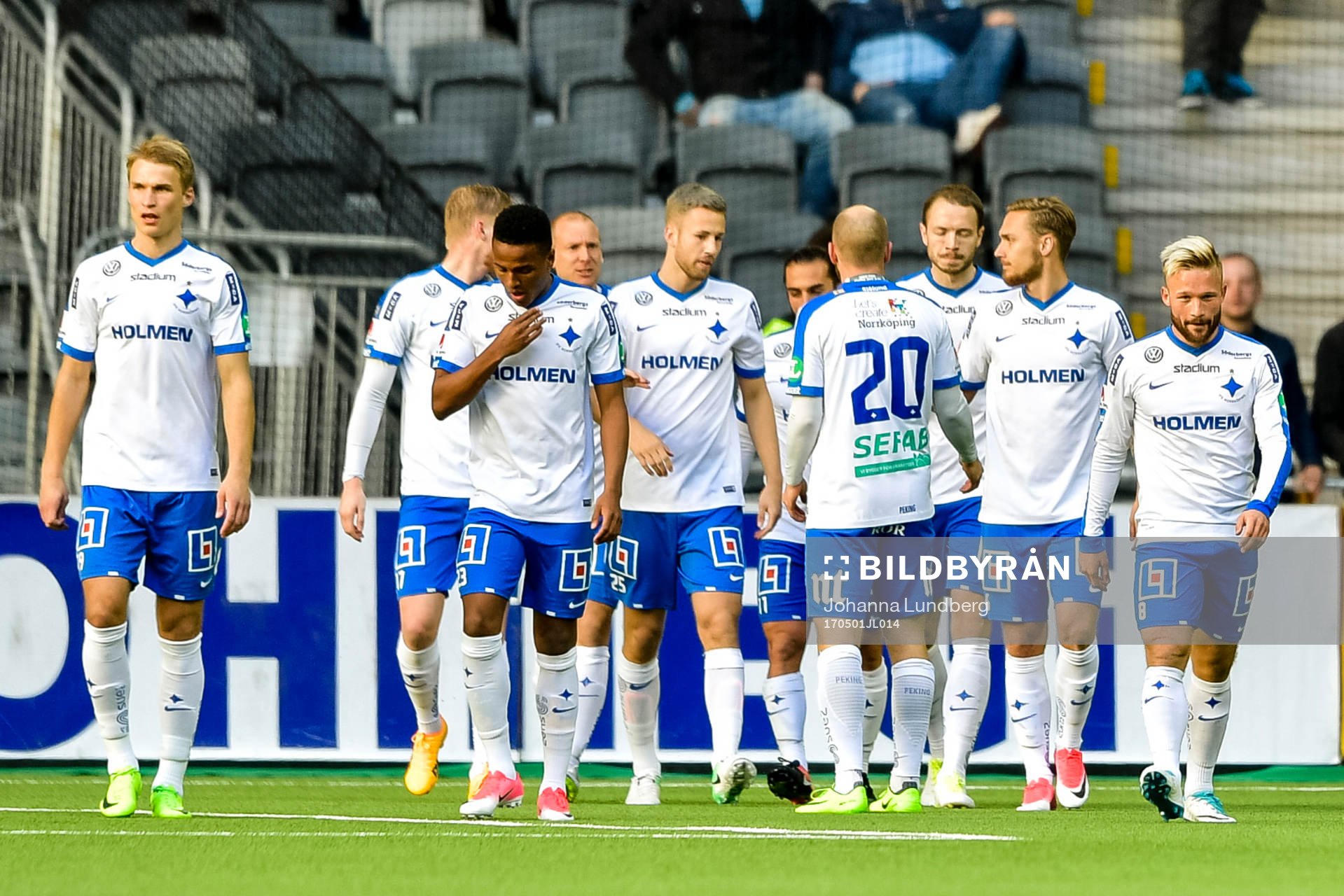 Norrköpings spelare jublar