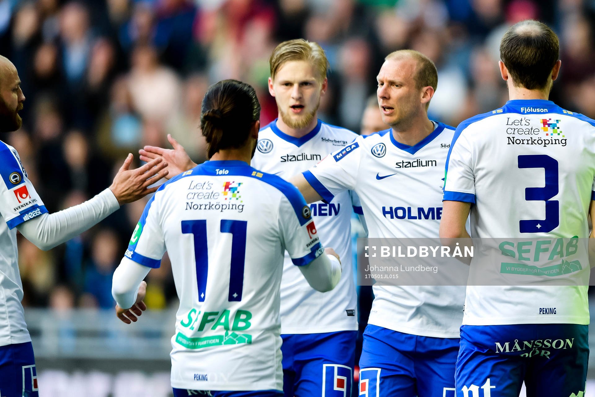 Norrköpings Andreas Johansson och Christopher Telo jublar
