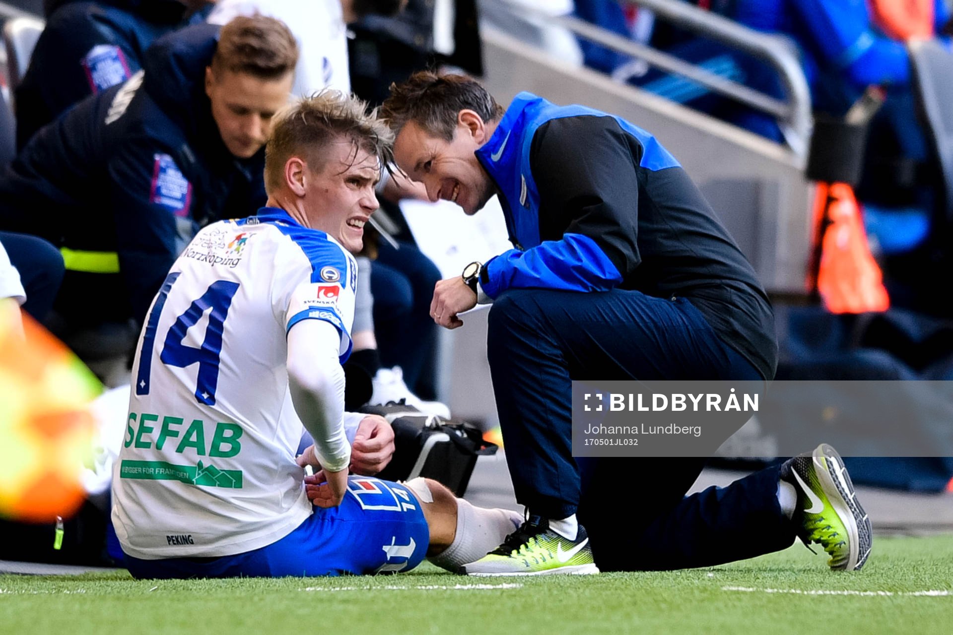 Norrköpings Eric Smith  får vård