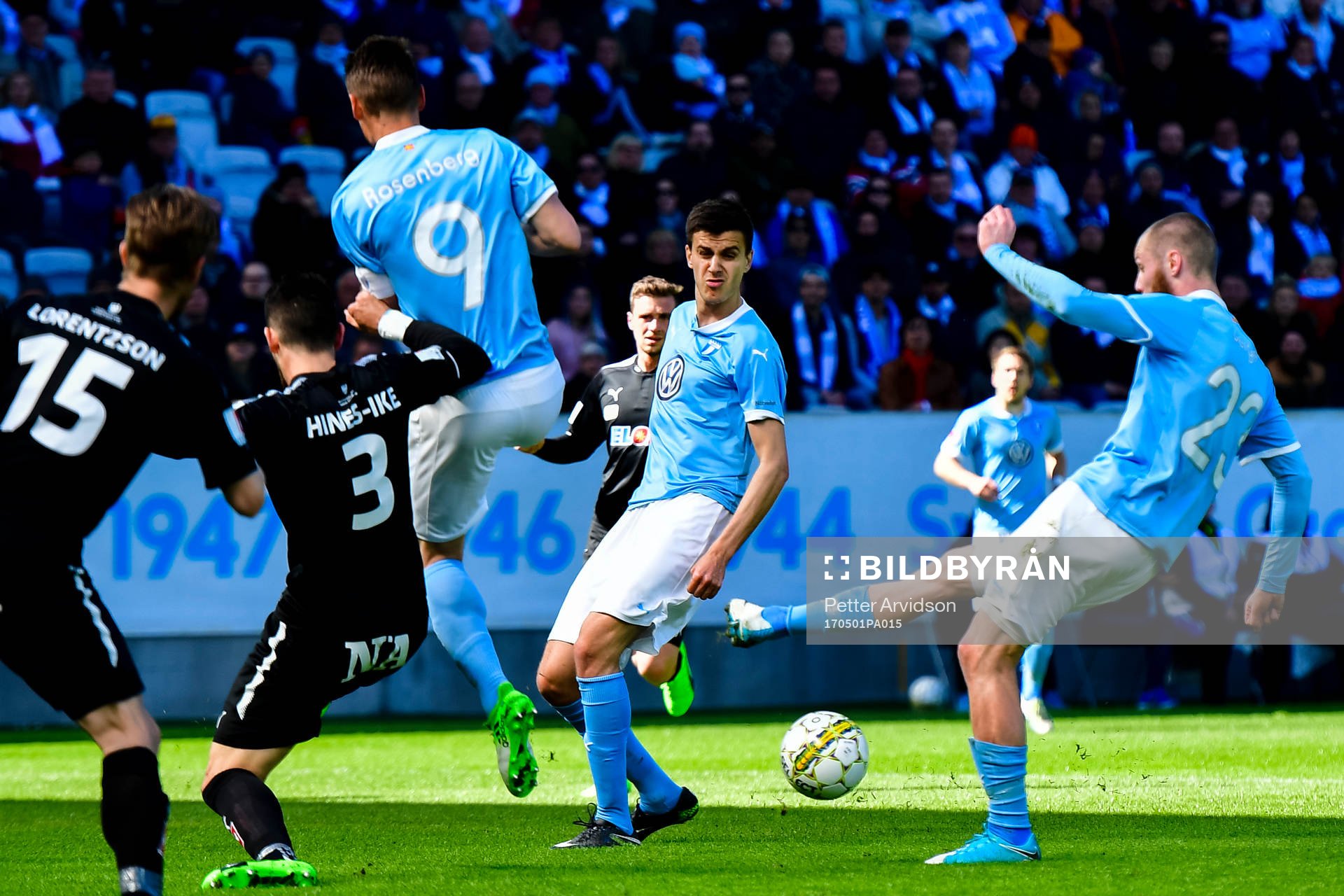 Malmö FFs Markus Rosenberg , Alexander Jeremejeff och Jo