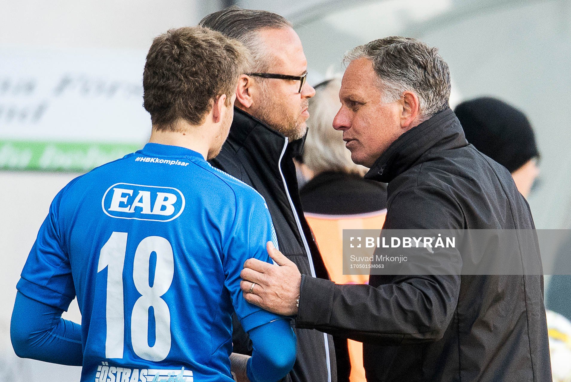 Halmstads tränare Jan Jönsson och Gabriel Gudmundsson