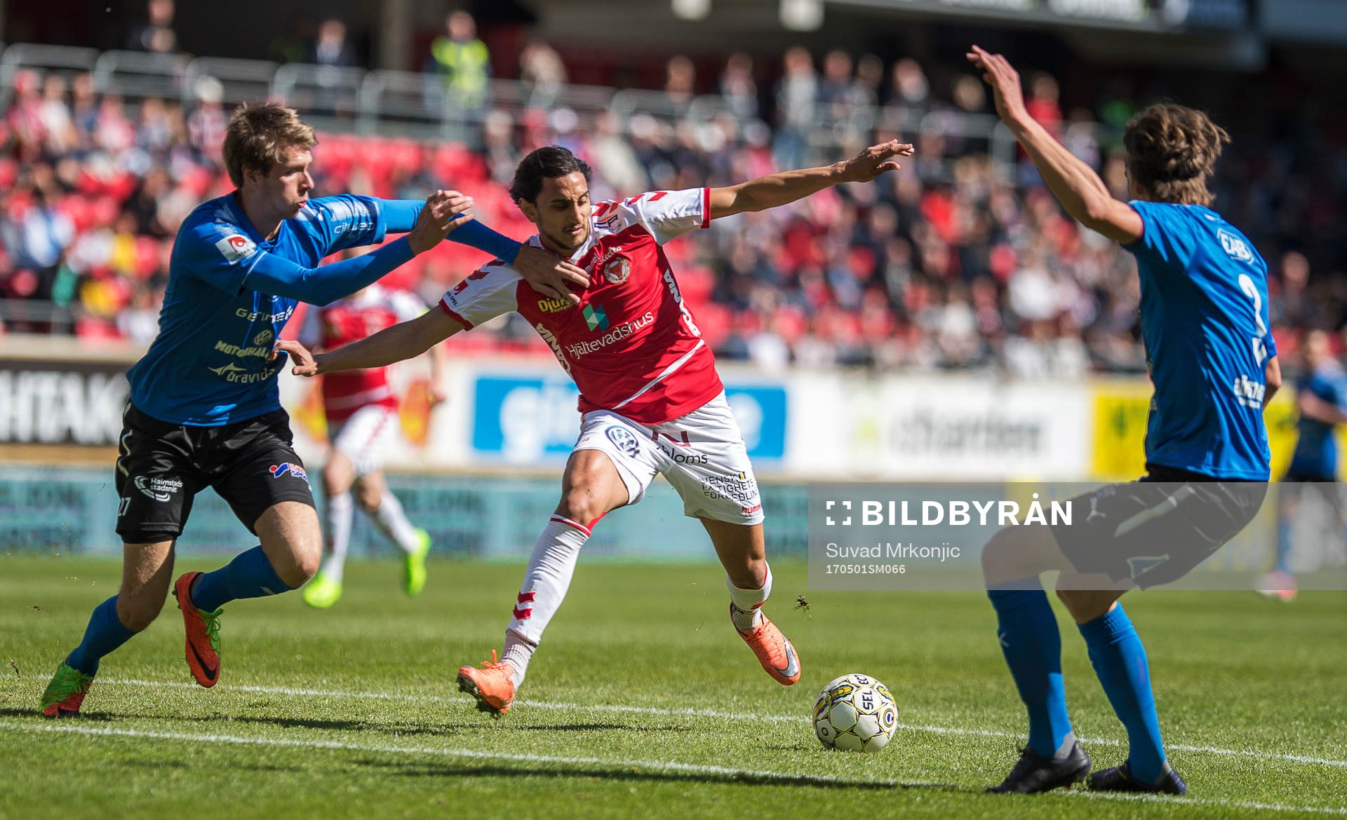 Kalmars Mahmoud Eid  och Halmstads Marcus Johansson och