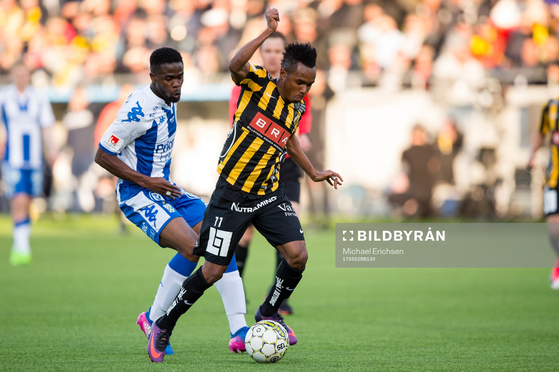 Häckens Nasiru Mohammed mot IFK Göteborgs Abdul Razak