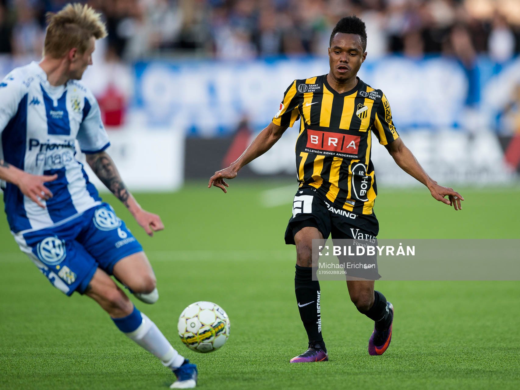 Häckens Nasiru Mohammed och IFK Göteborgs Sebastian