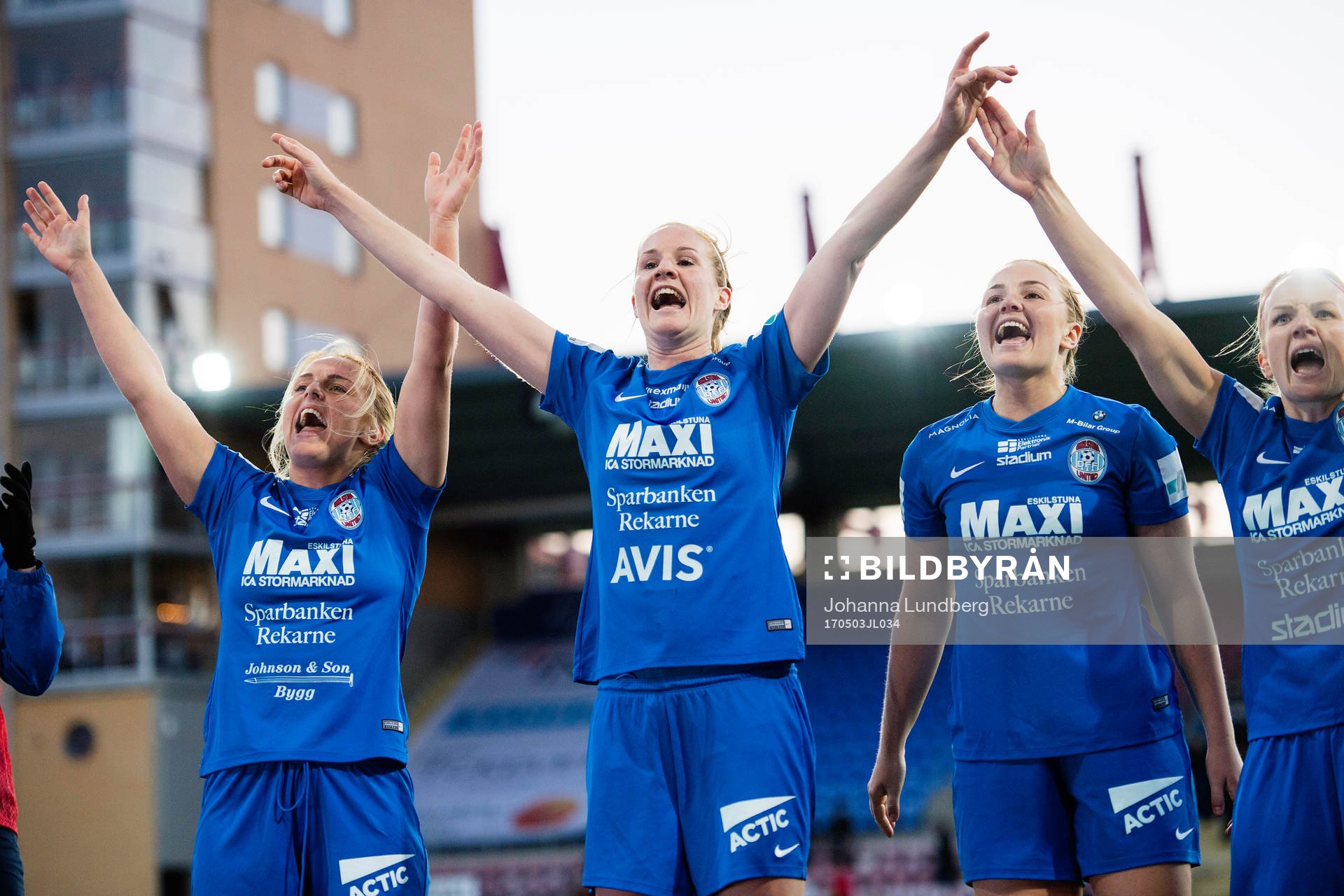 Eskilstunas spelare jublar