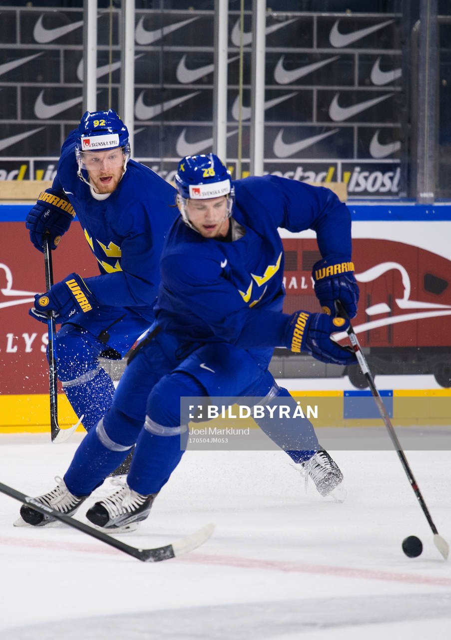 Gabriel Landeskog och Elias Lindholm