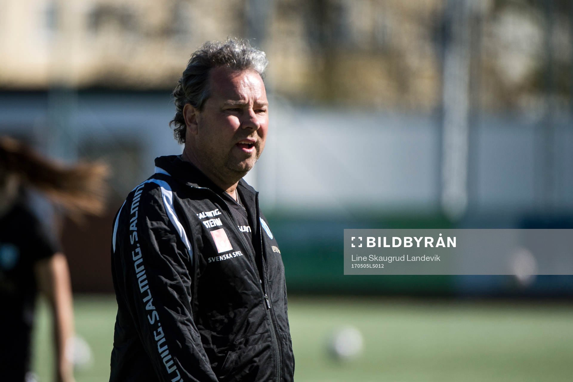 Göteborgs tränare Stefan Rehn under en träning med Kopparbergs/Göteborg FC den 5 maj 2017 i Göteborg.