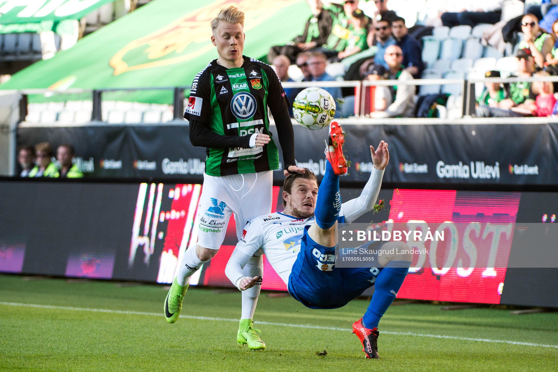 GAIS Johan Svahn under fotbollsmatchen i Superettan mellan GAIS och Värnamo den 5 maj 2017 i Göteborg.