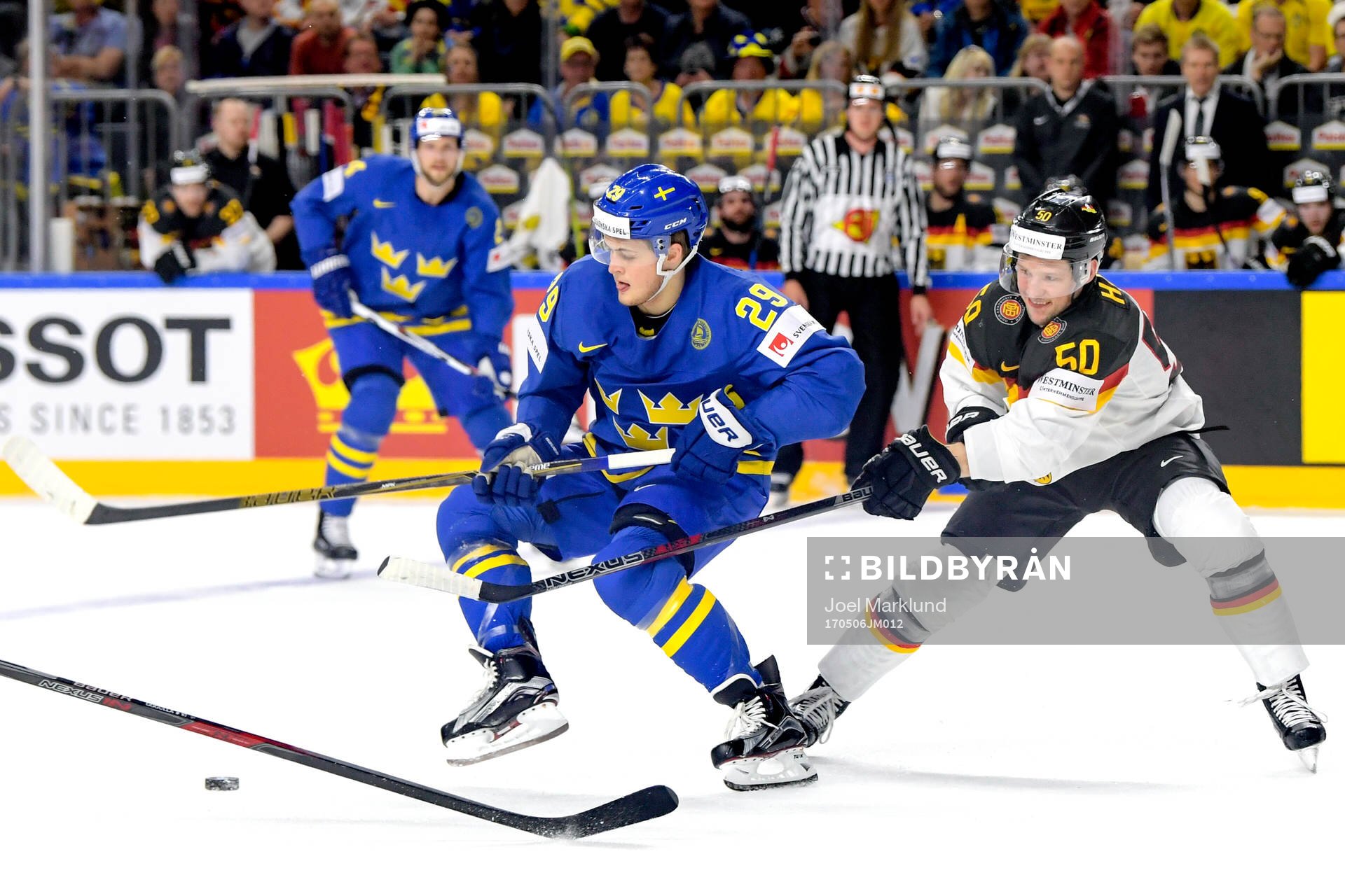 Sveriges William Nylander och Tysklands Patrick Hager